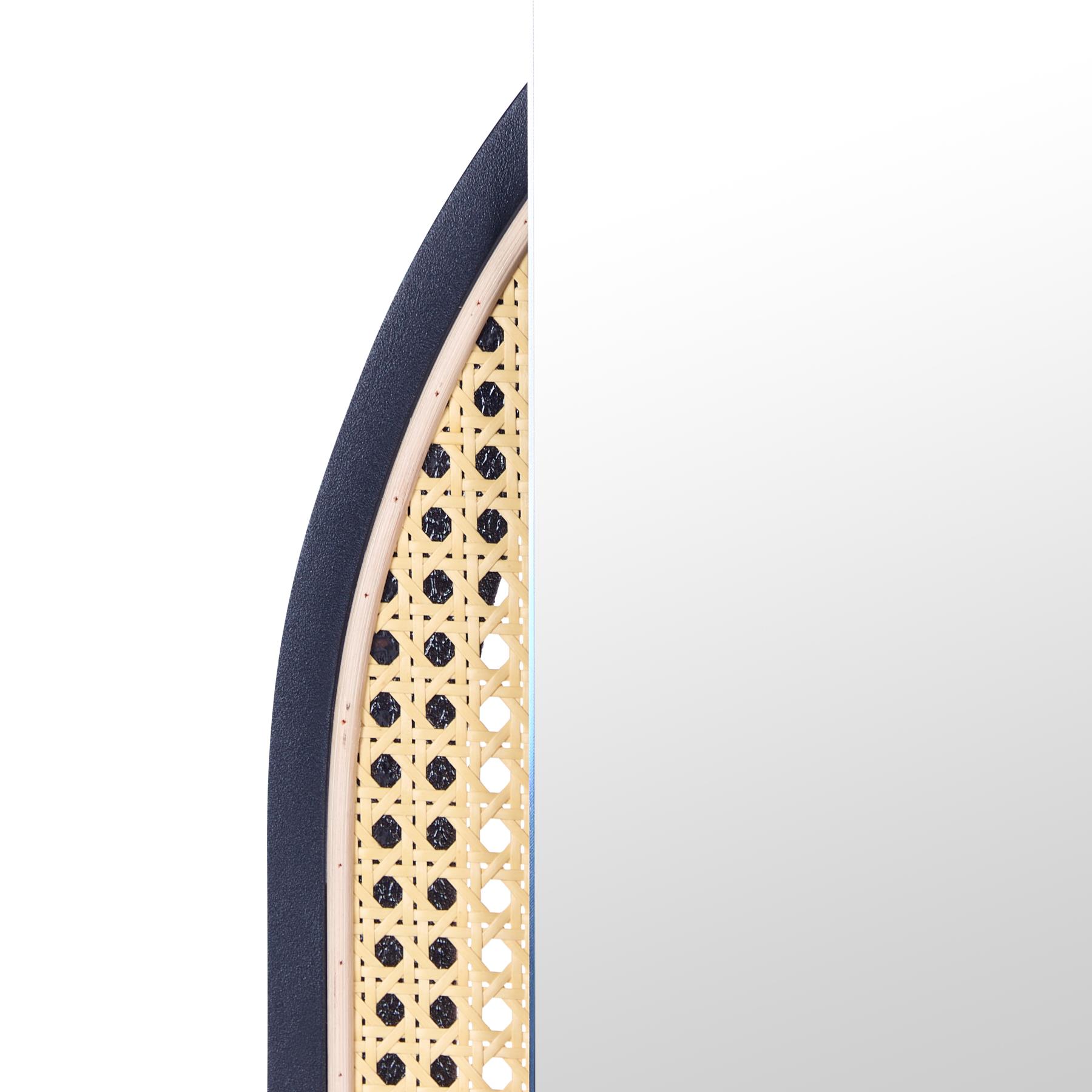 Beliani - NEVERS - Wandspiegel - Lichtbruin - Rotan