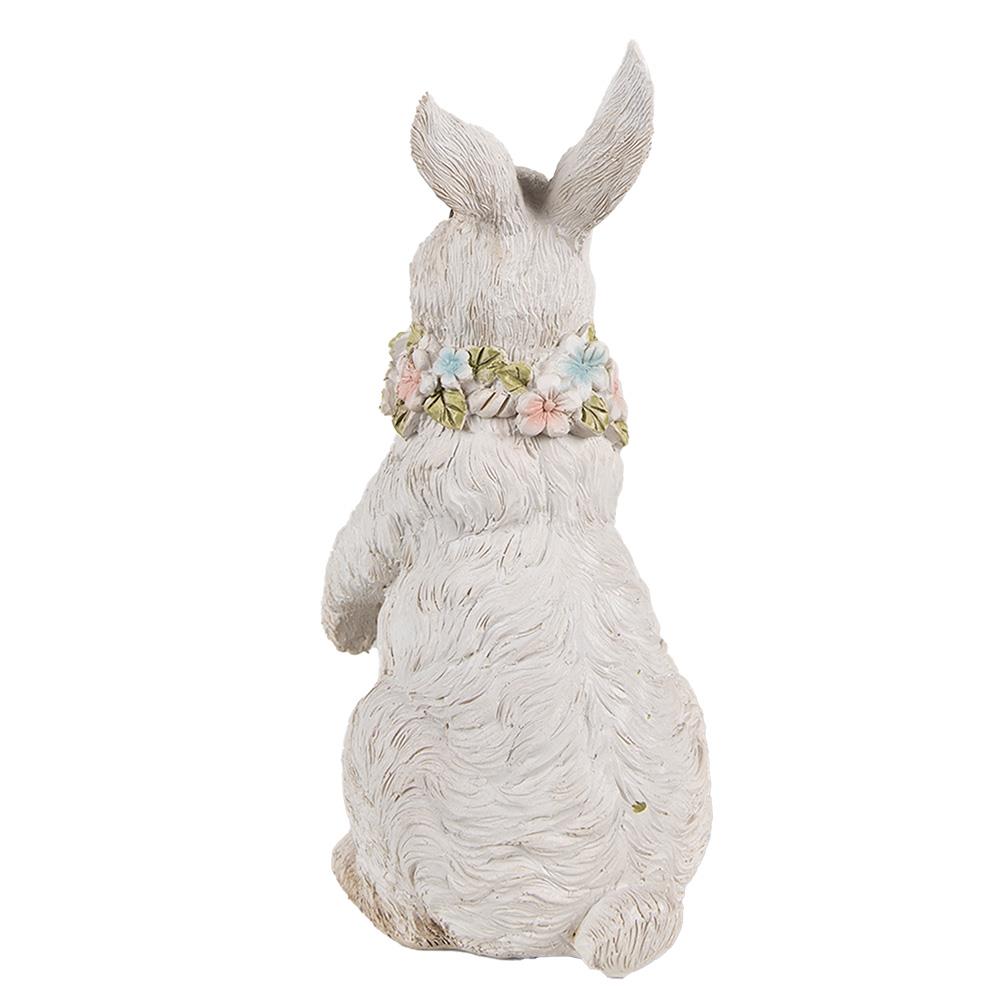 Clayre & Eef Beeld Konijn 20 cm Wit Polyresin Paasdecoratie