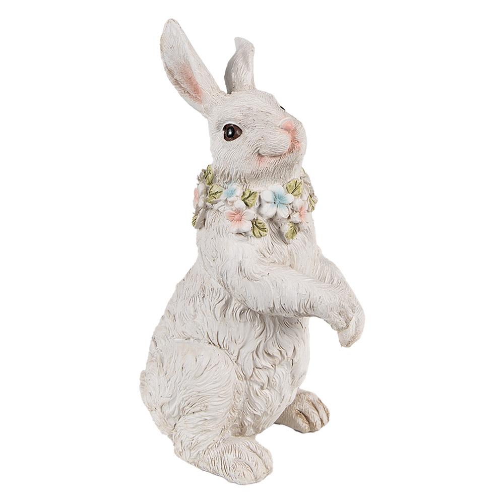 Clayre & Eef Beeld Konijn 20 cm Wit Polyresin Paasdecoratie