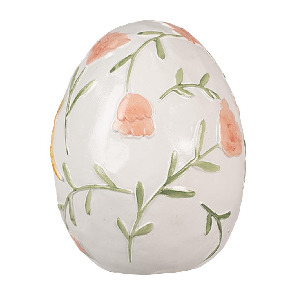 Clayre & Eef Beeld Ei 16 cm Wit Polyresin Paasdecoratie