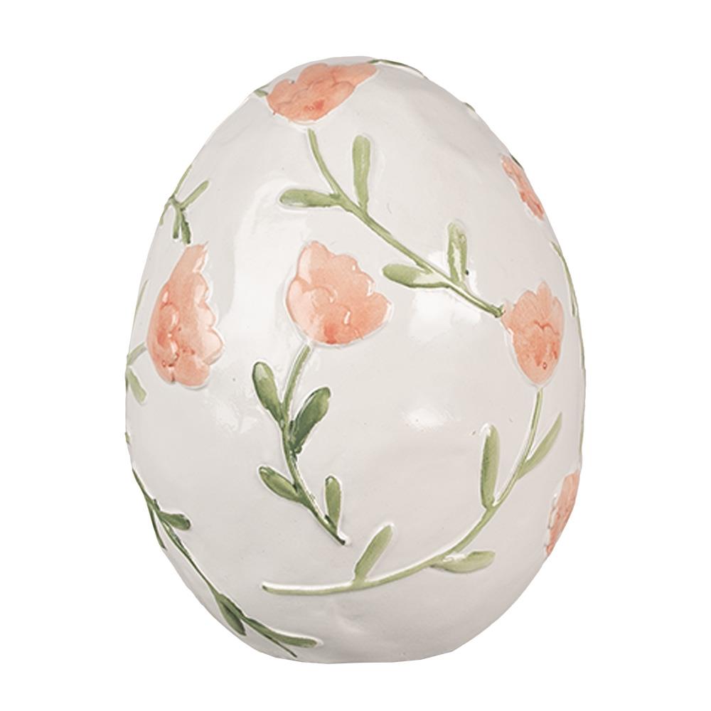 Clayre & Eef Beeld Ei 16 cm Wit Polyresin Paasdecoratie