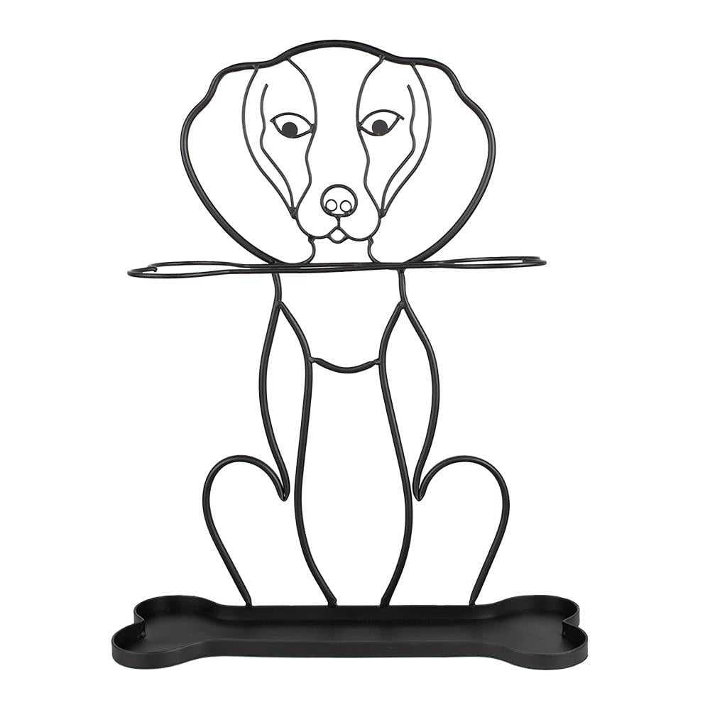 Clayre & Eef Paraplubak Hond 58 cm Zwart Ijzer Parapluhouder