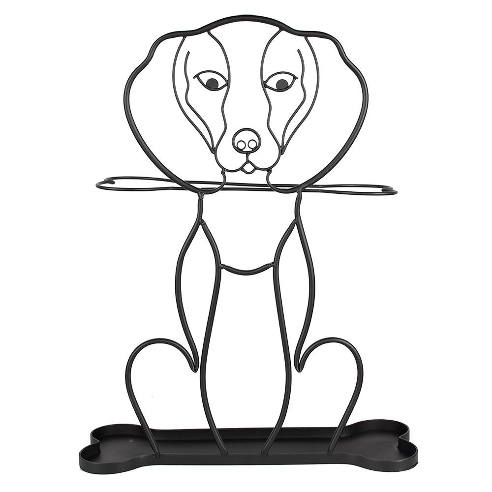 Clayre & Eef Paraplubak Hond 58 cm Zwart Ijzer Parapluhouder