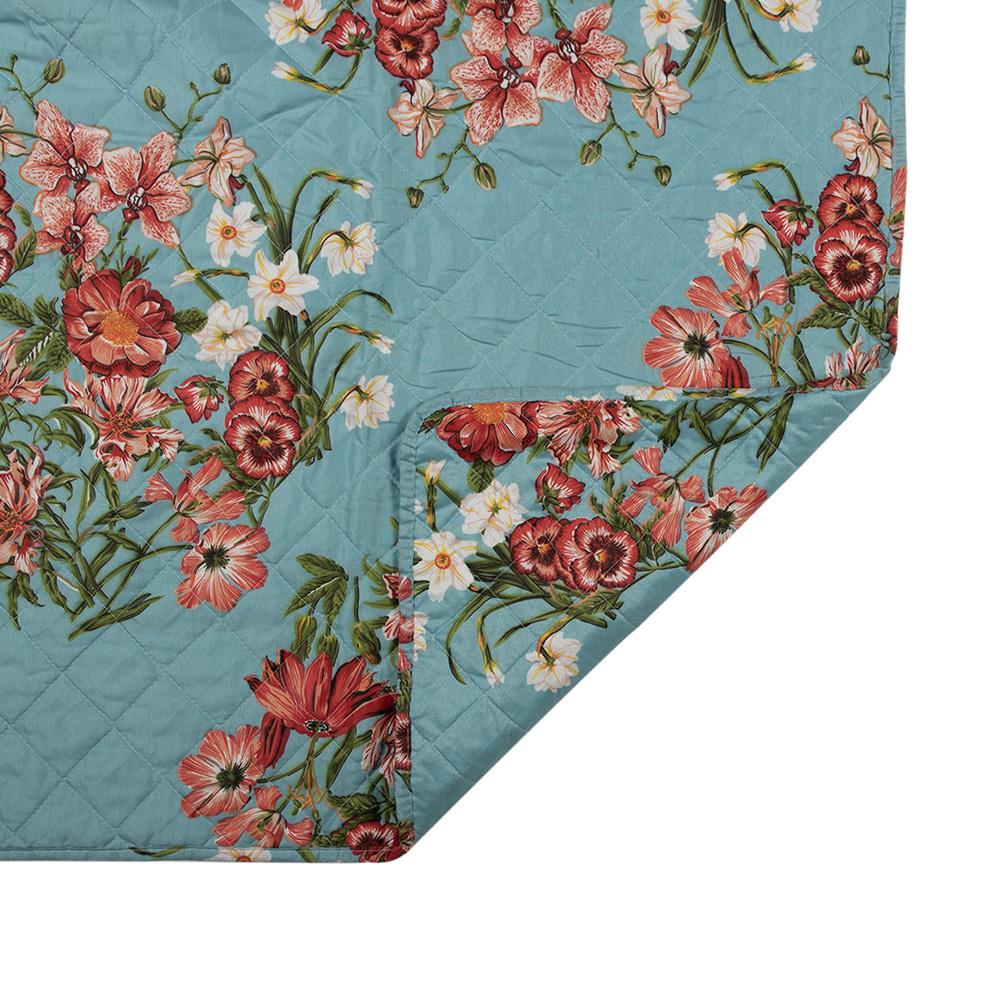 Clayre & Eef Bedsprei  240x260 cm Blauw Roze Katoen Polyester