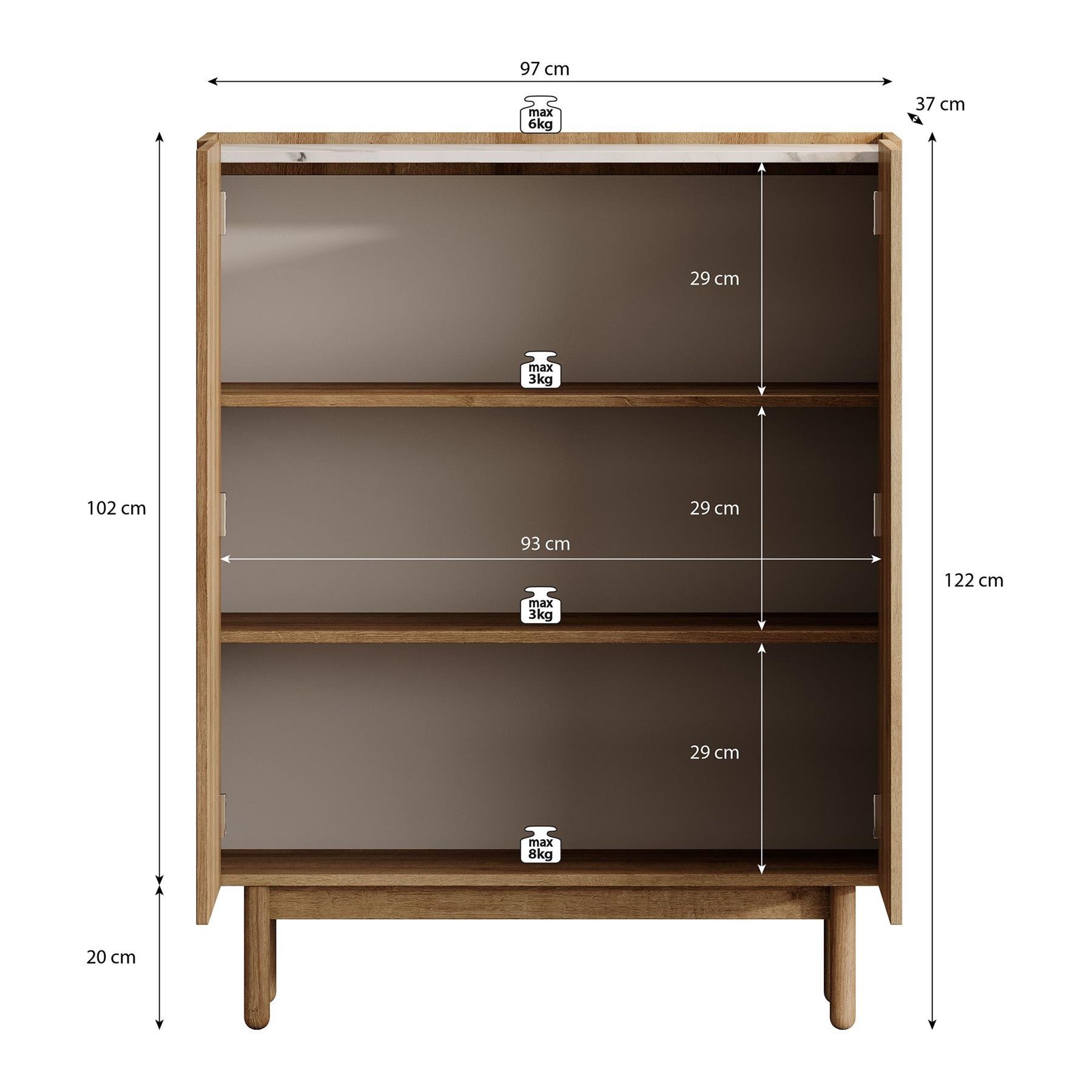 Meubella Dressoir Cayenne - Eiken - 97 cm