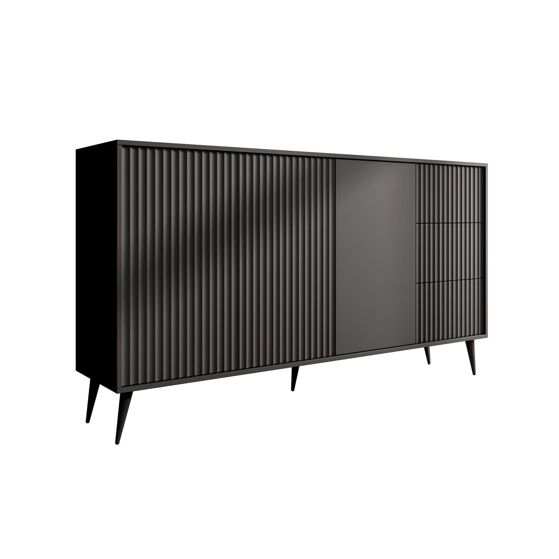 Meubella Dressoir Winq - Antraciet - 180 cm