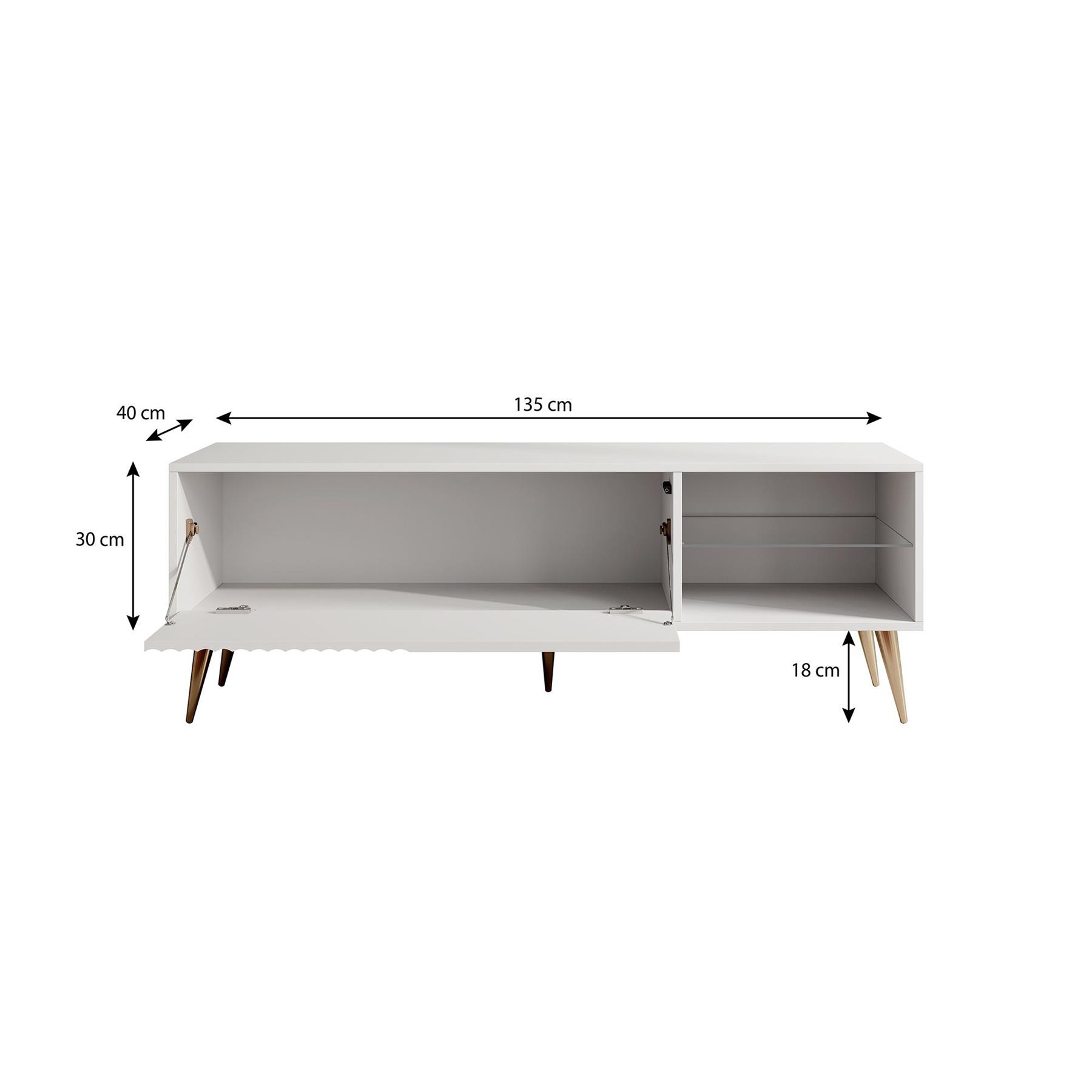 Meubella TV-Meubel Winq  - Antaciet - 135 cm