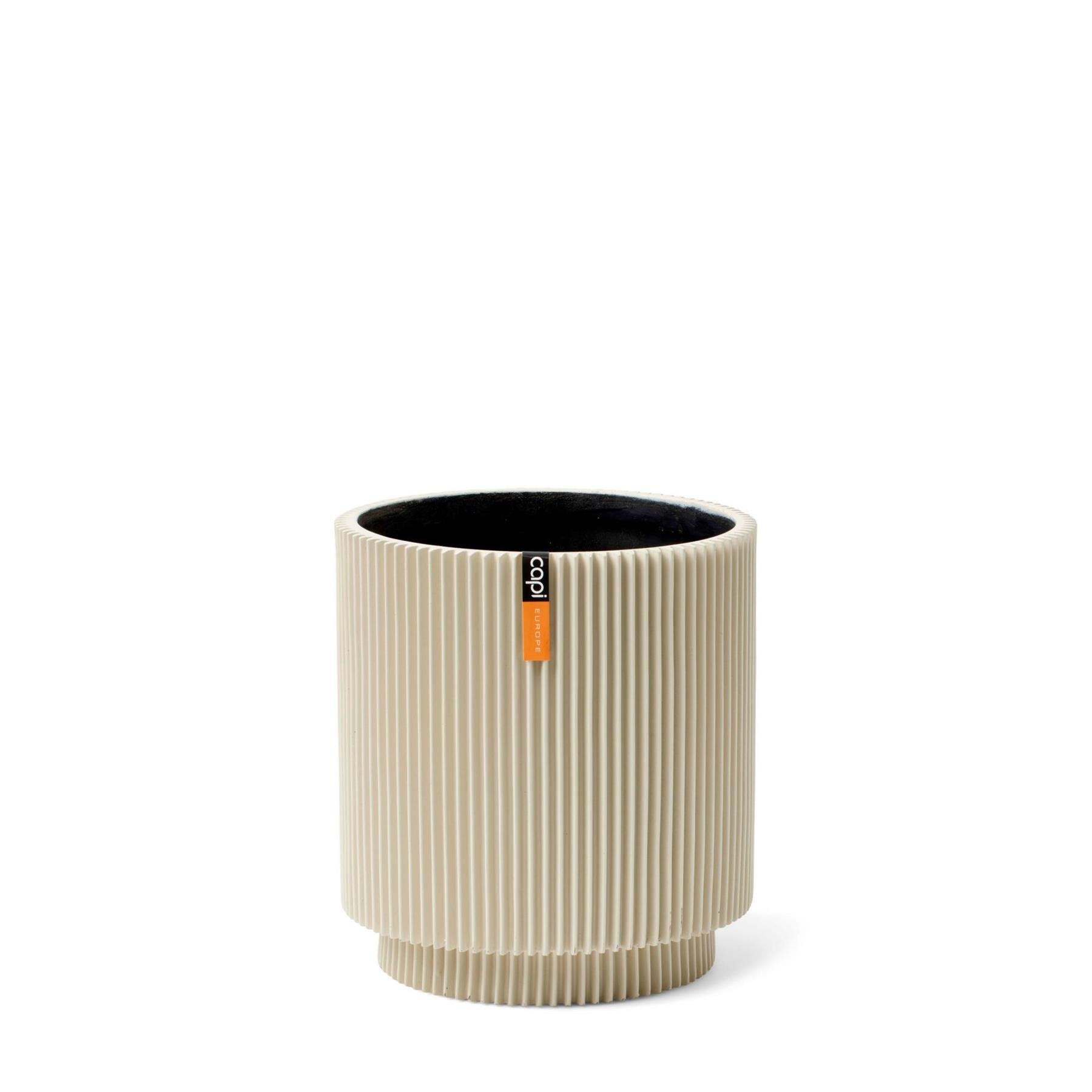 Capi Europe Vaas cilinder Groove Colours - 23x25 - Beige
