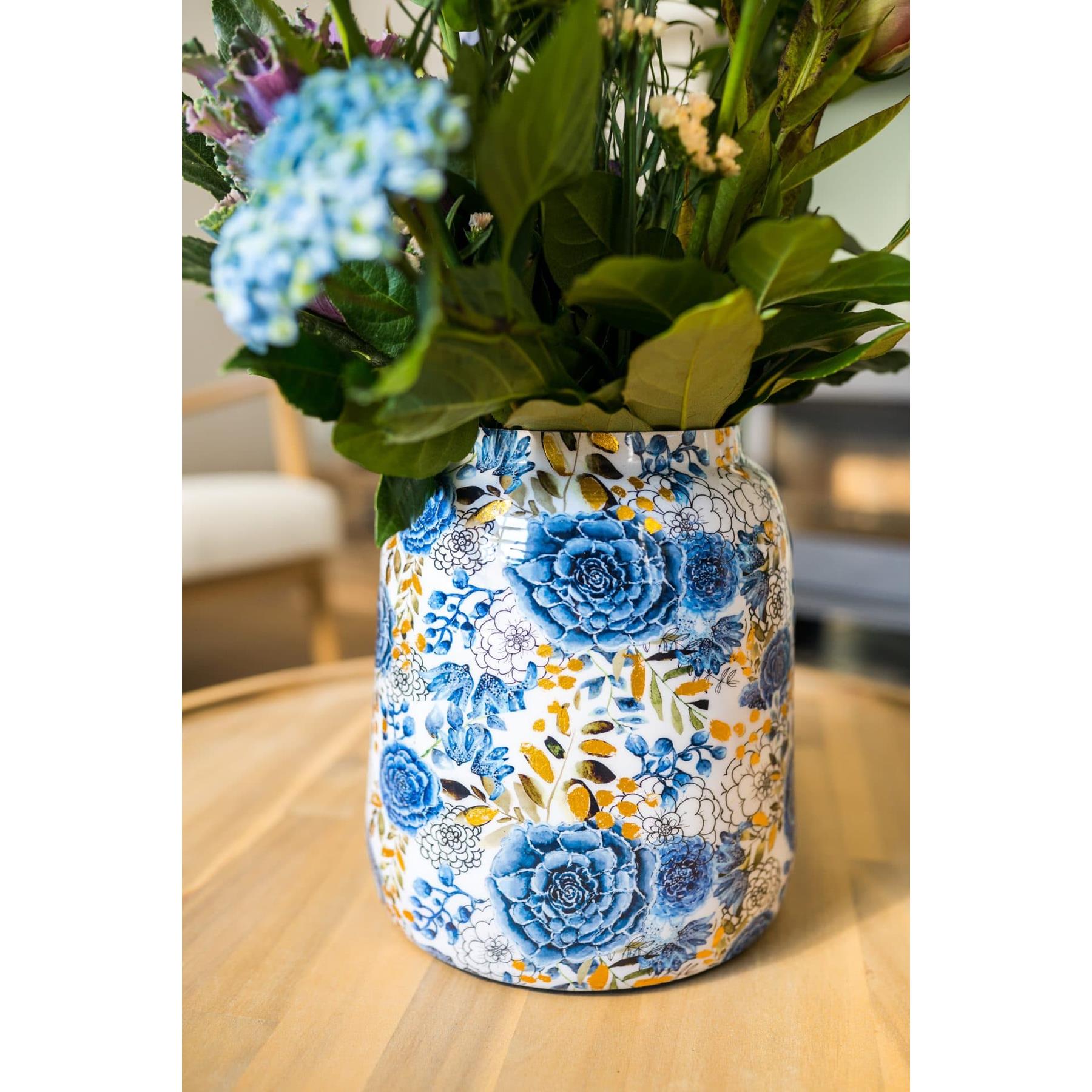 TS Collection Bloempot hoog Dutch blue - 21x24 - Dutch blue