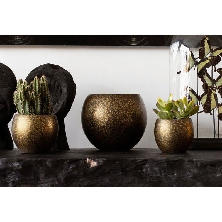 Capi Europe Vaas bol Terrazzo Gold - 10x9 - Goud