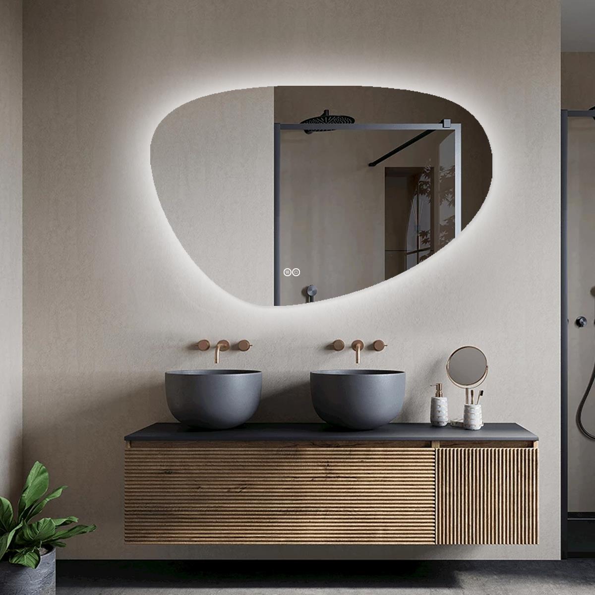 Vtw Living - Badkamerspiegel - Asymmetrisch - Anti Condens - 140 cm