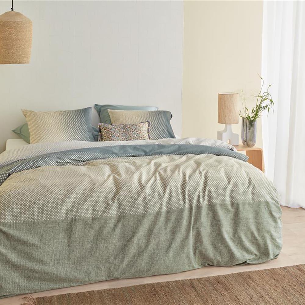 Beddinghouse Duco Dekbedovertrek 200 x 200/220 cm - Grijsgroen