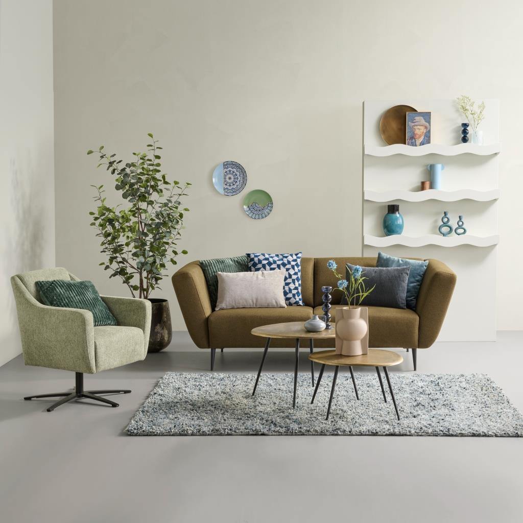 Vloerkleed Shaggy Deluxe - Blauw - Wol