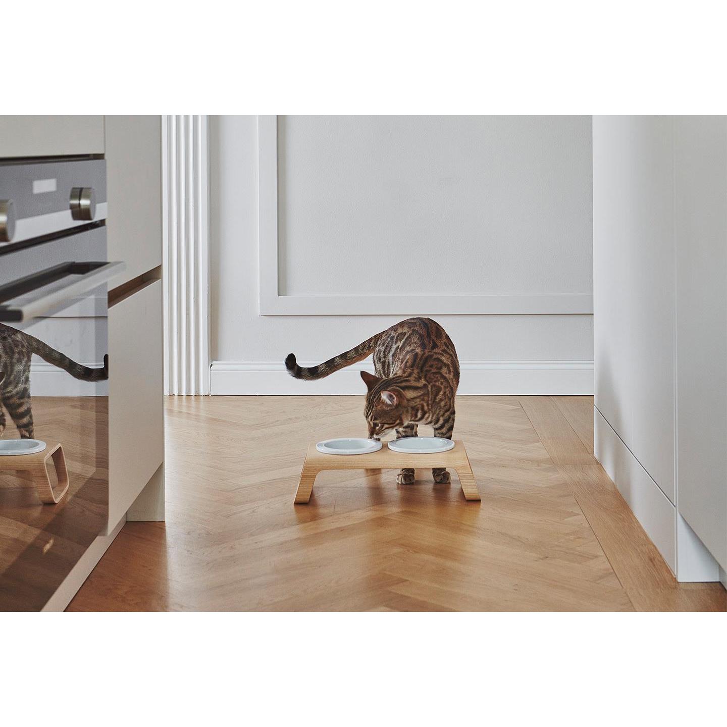 MiaCara Desco kattenvoerbak porselein zwart