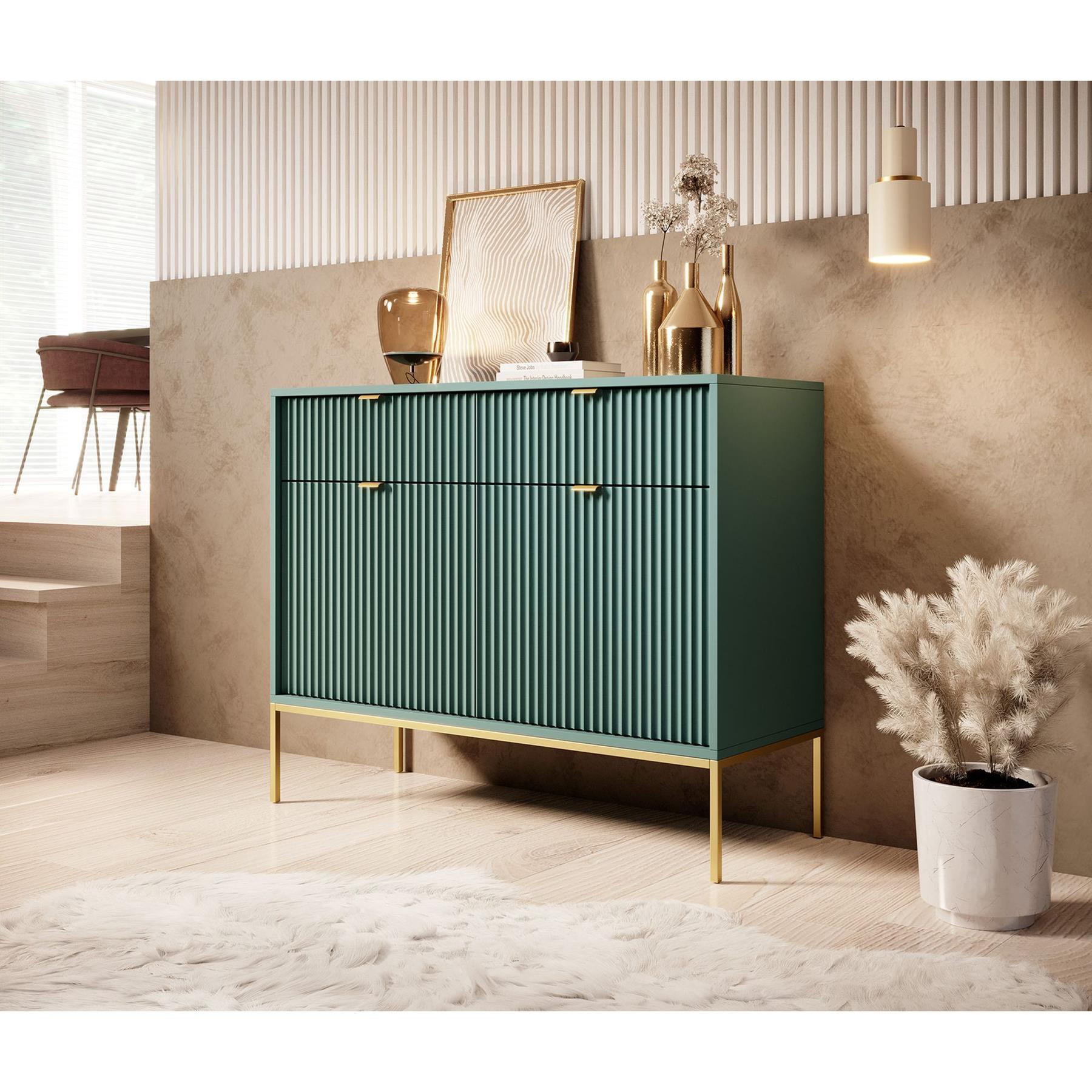 Meubella Dressoir Navil 2 - Groen - 104 cm