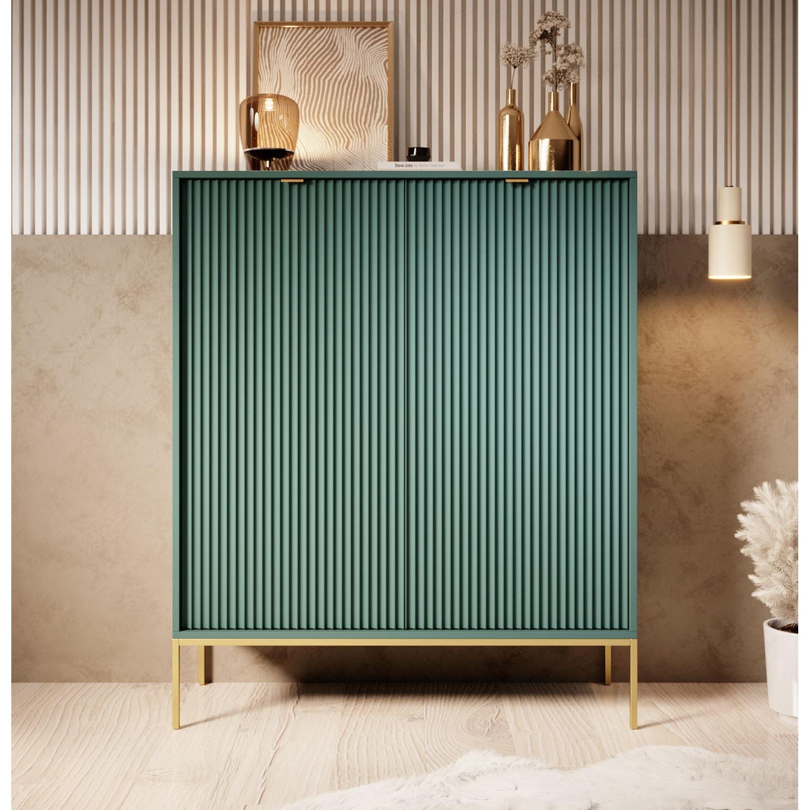 Meubella Dressoir Navil 2 - Groen - 104 cm - Hoog