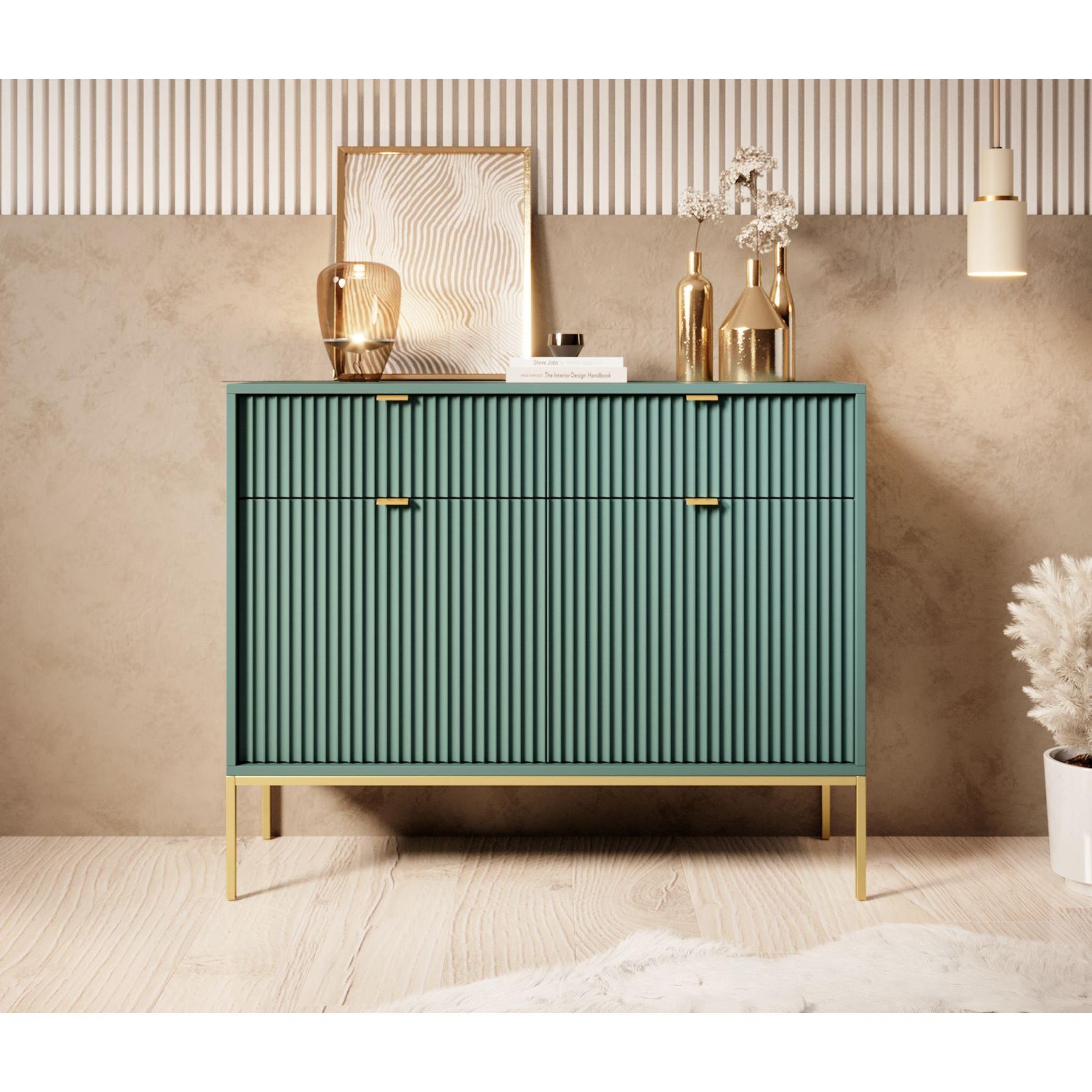 Meubella Dressoir Navil 2 - Groen - 104 cm