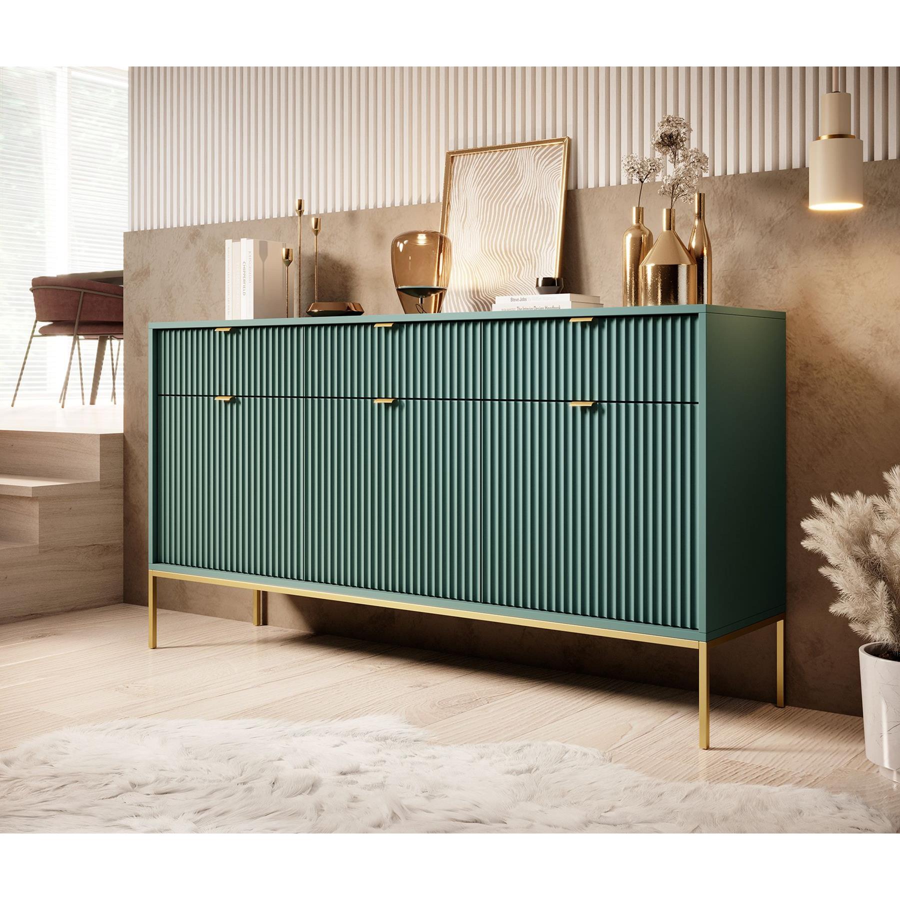 Meubella Dressoir Navil 2 - Groen - 154 cm