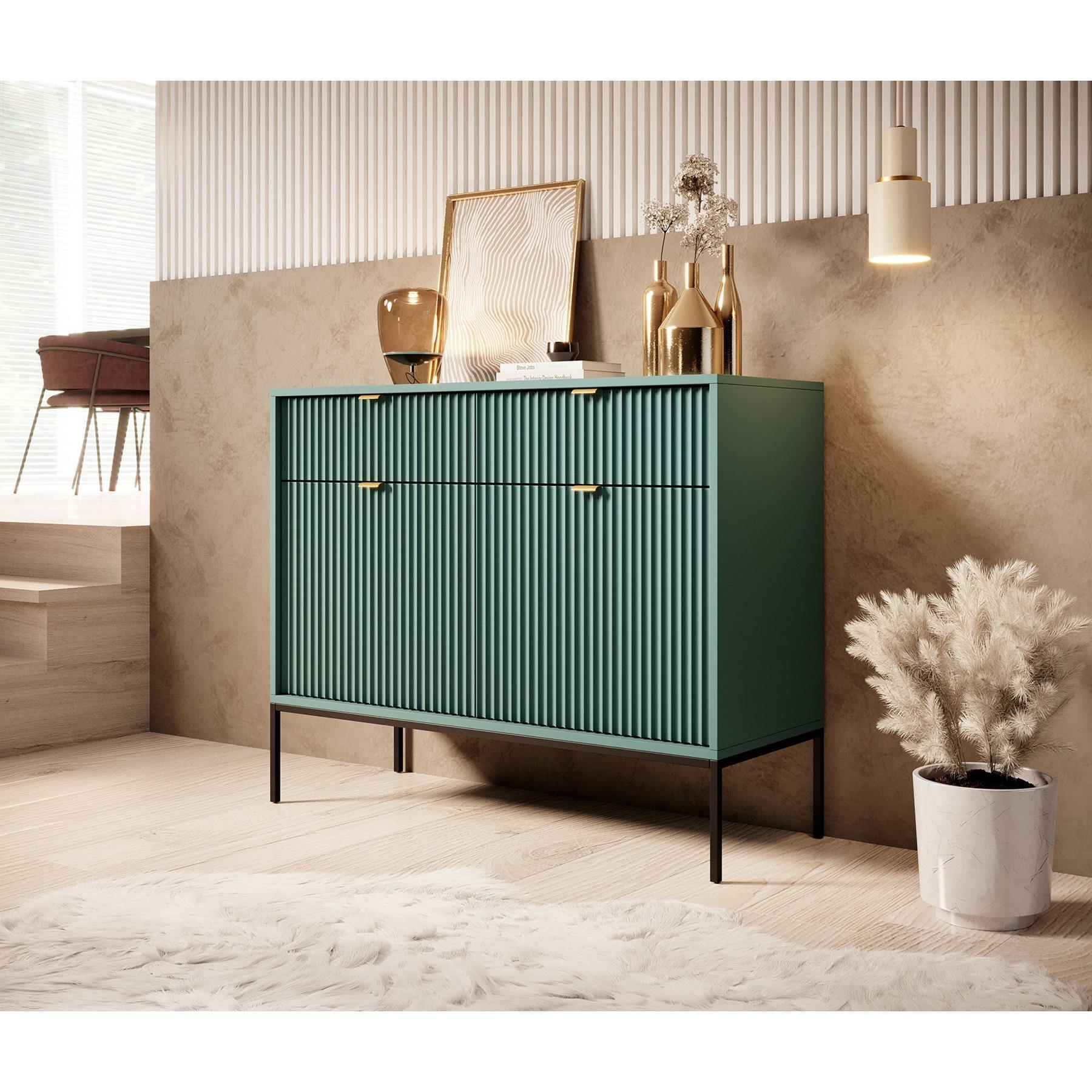 Meubella Dressoir Navil - Groen - 104 cm