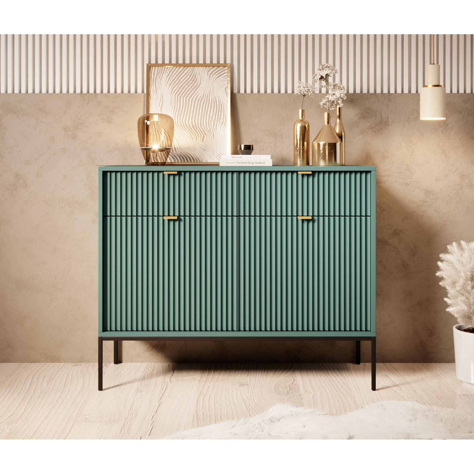 Meubella Dressoir Navil - Groen - 104 cm