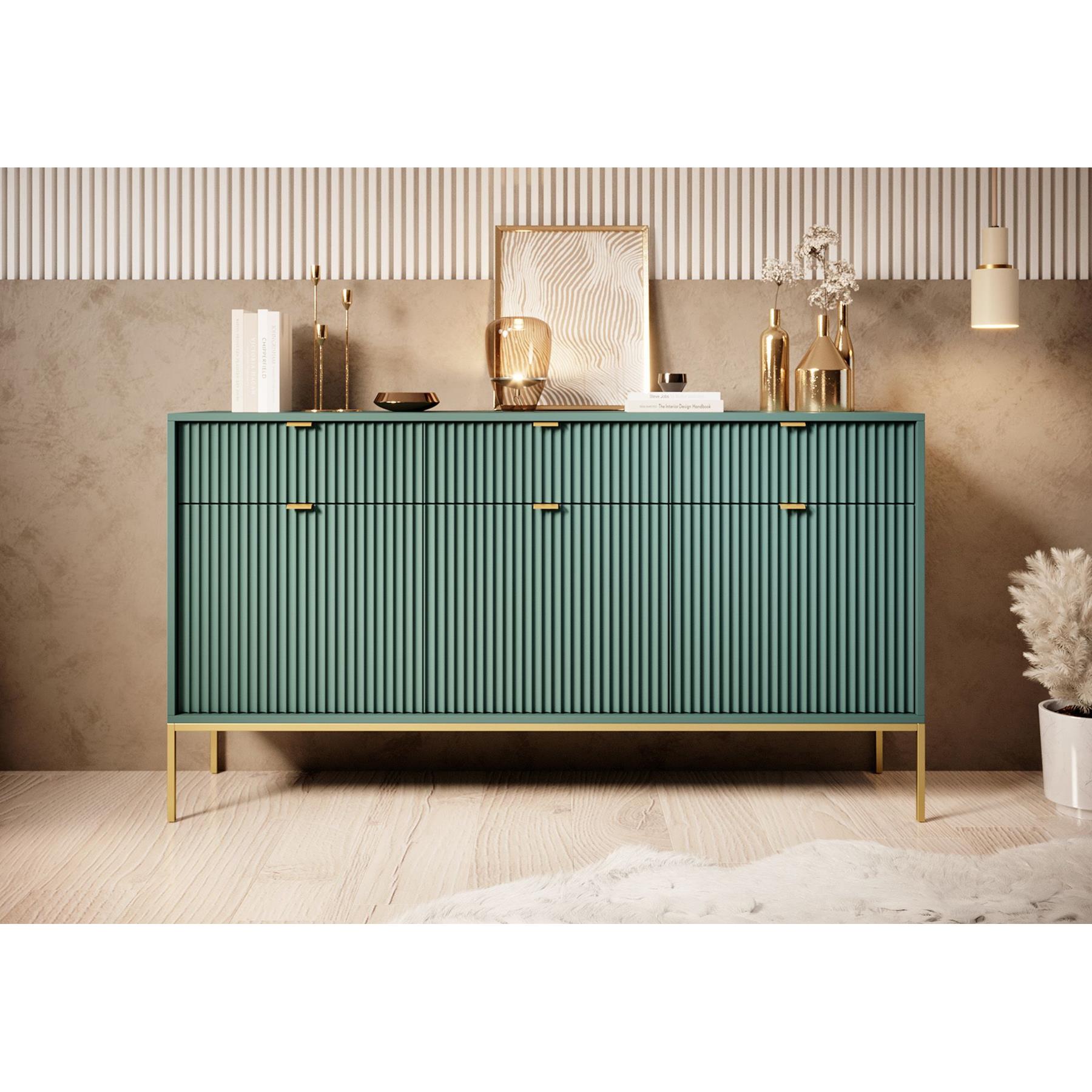 Meubella Dressoir Navil 2 - Groen - 154 cm