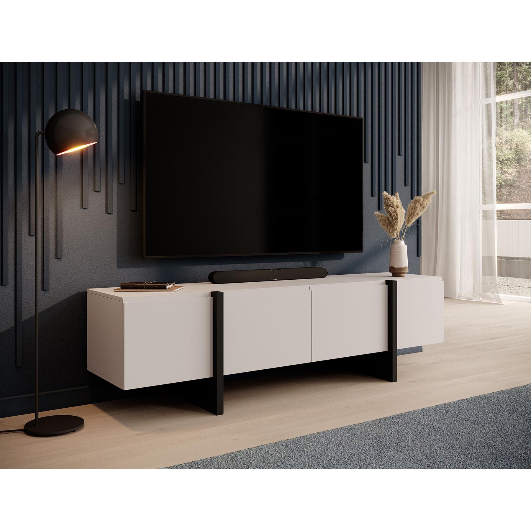 Meubella TV-Meubel Kelton - Beige - Zwart - 180 cm