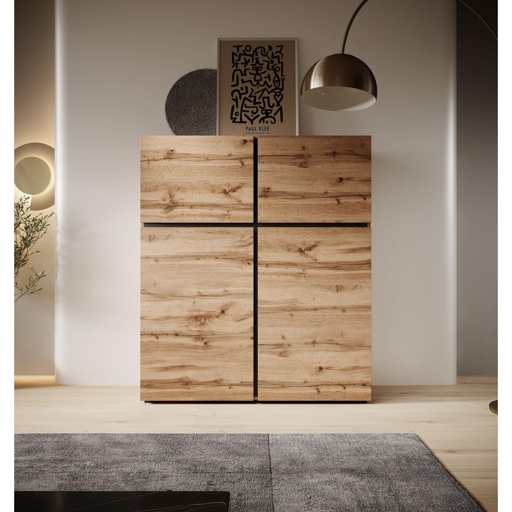 Meubella Dressoir Cainan - Eiken -  119 cm - Hoog