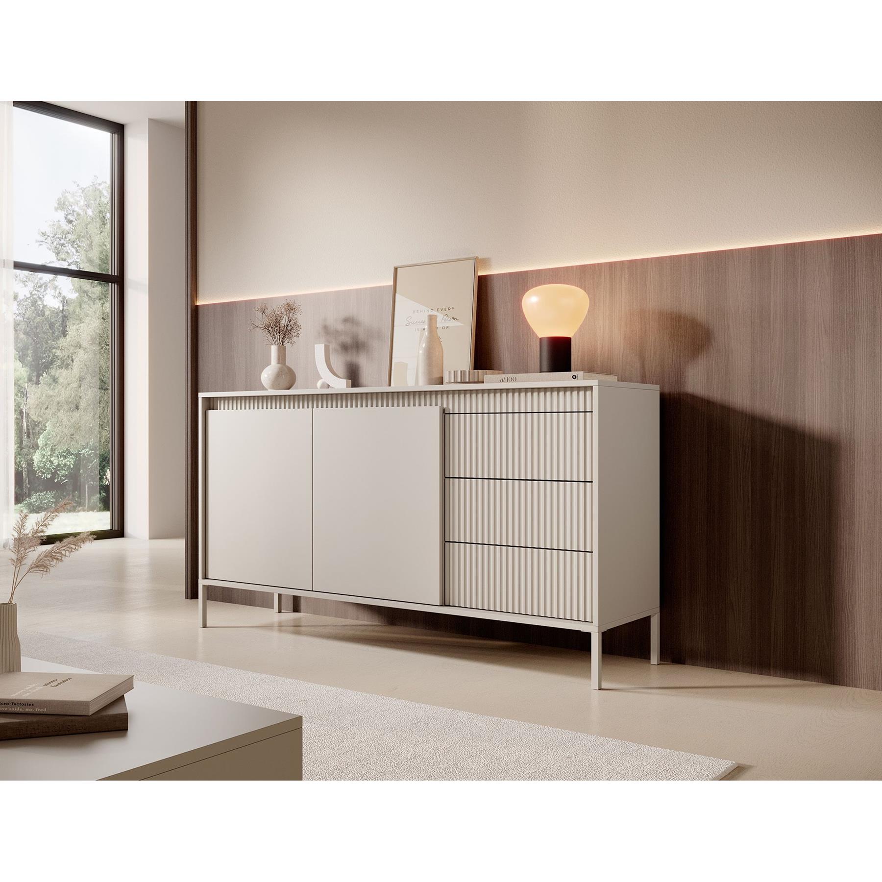 Meubella Dressoir Saran - Beige - 153 cm