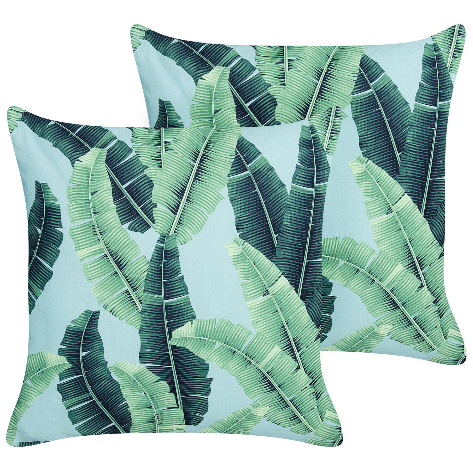 Beliani - BOISSANO - Sierkussen set van 2 - Groen - Polyester