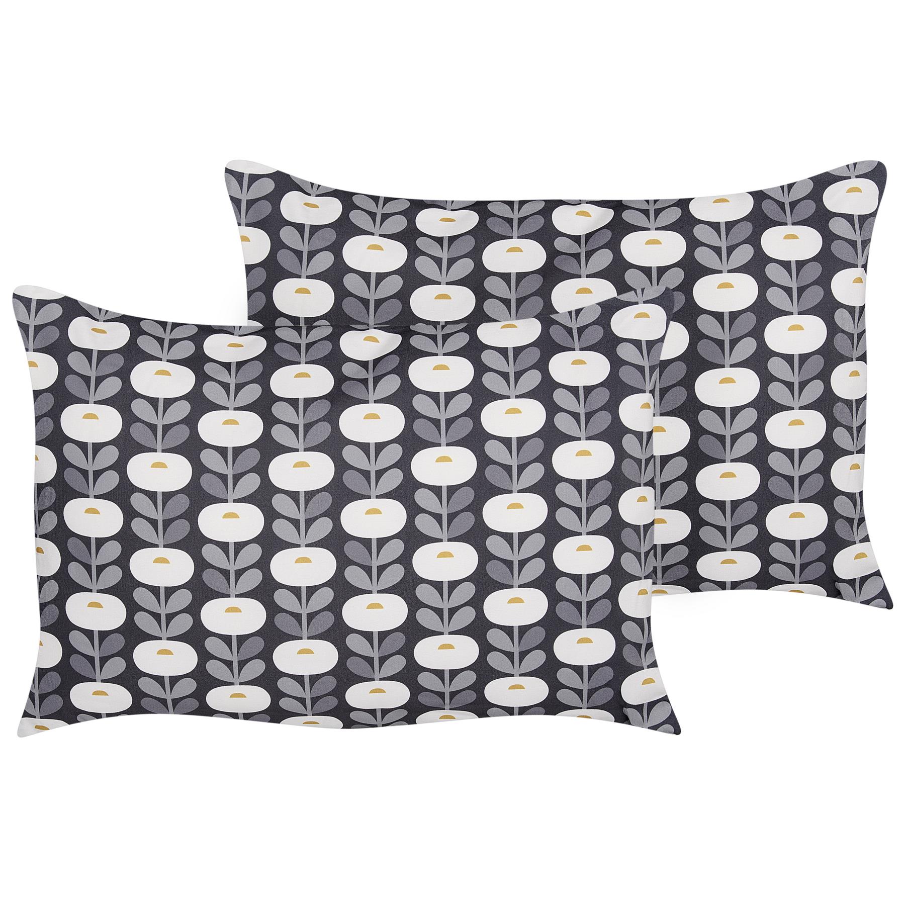 Beliani-VALSORDA-Tuinkussen set van 2-Grijs-40 x 60 cm-Polyester