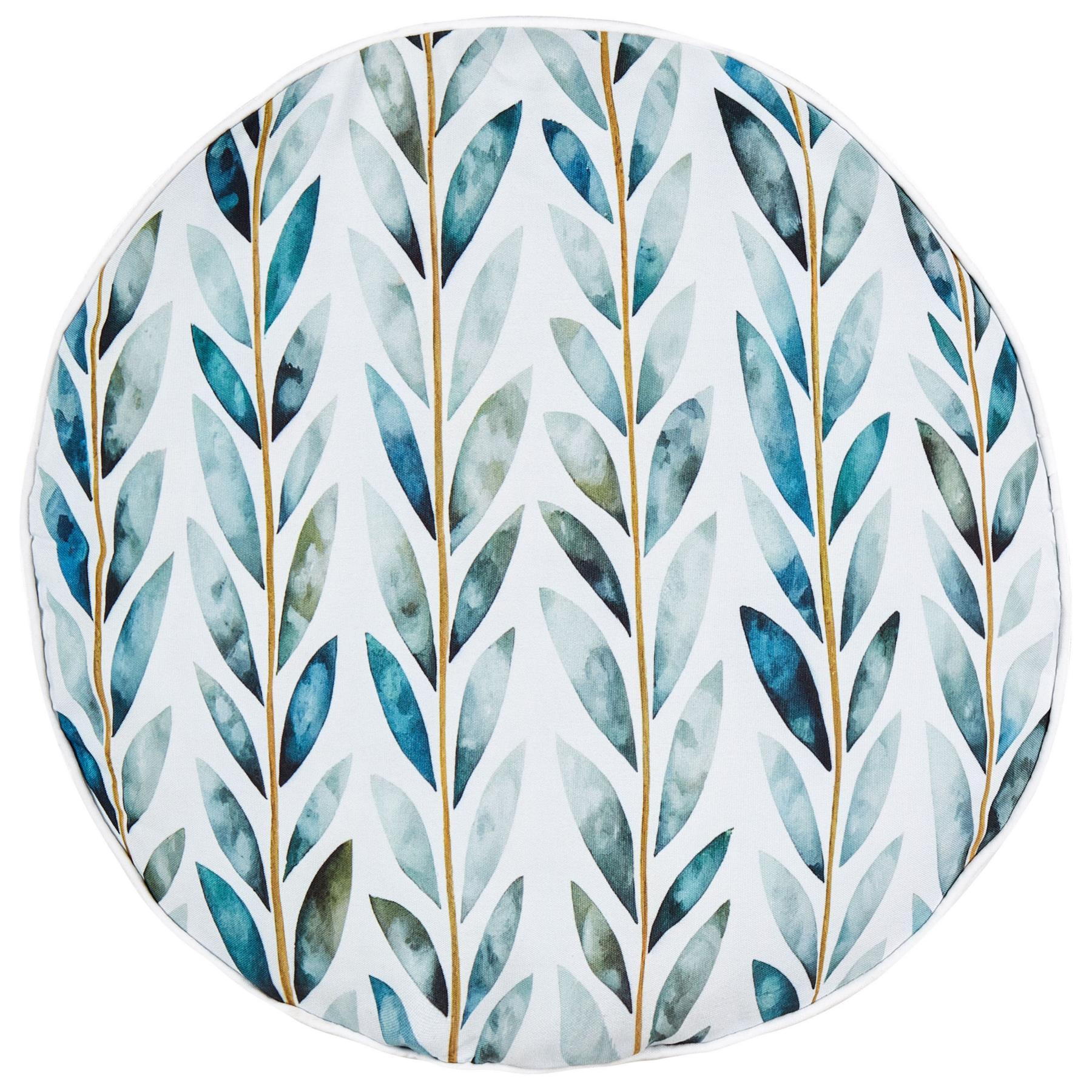Beliani-LOANO-Tuinkussen set van 2-Wit|Groen-⌀ 40 cm-Polyester
