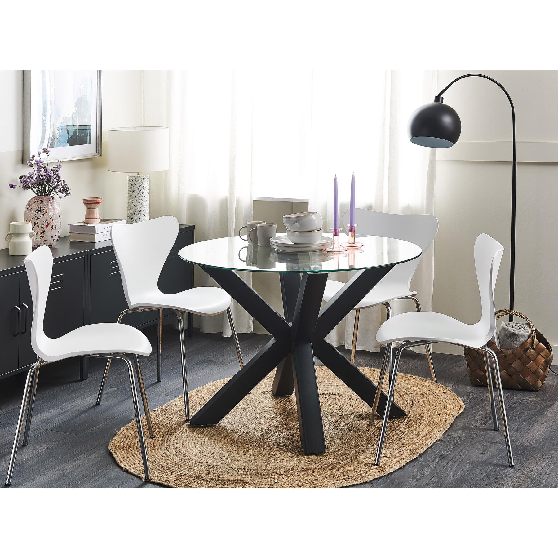 Beliani - OTIUM - Eettafel - Zwart - 100 x 100 cm - IJzer