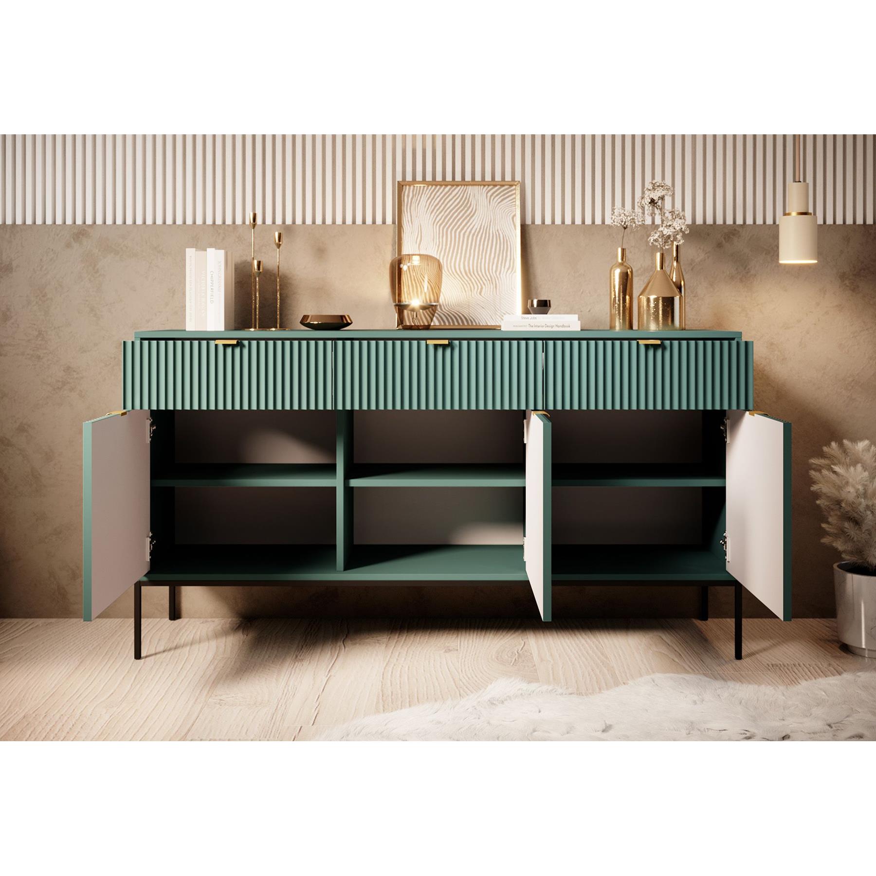 Meubella Dressoir Navil - Groen - 154 cm