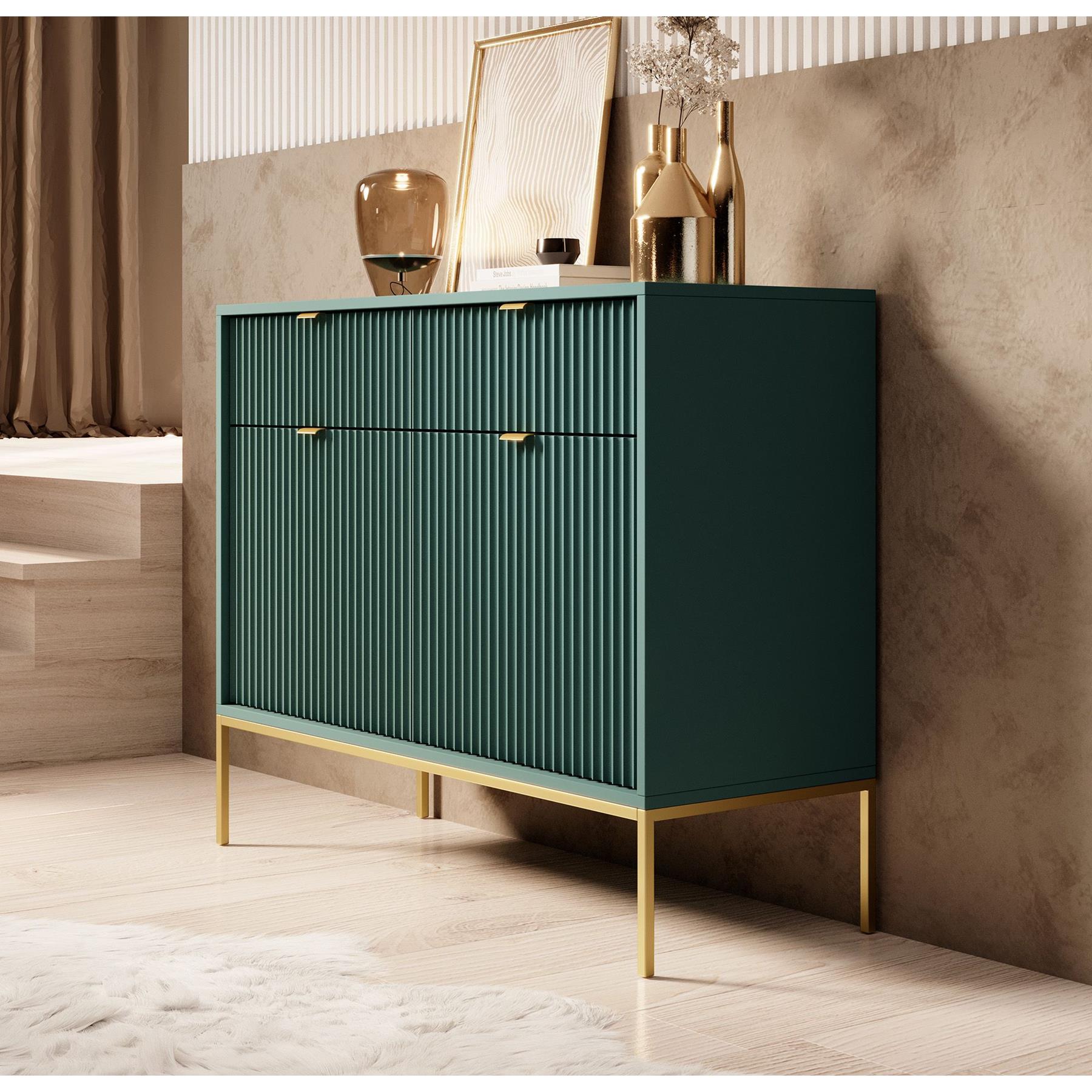 Meubella Dressoir Navil 2 - Groen - 104 cm