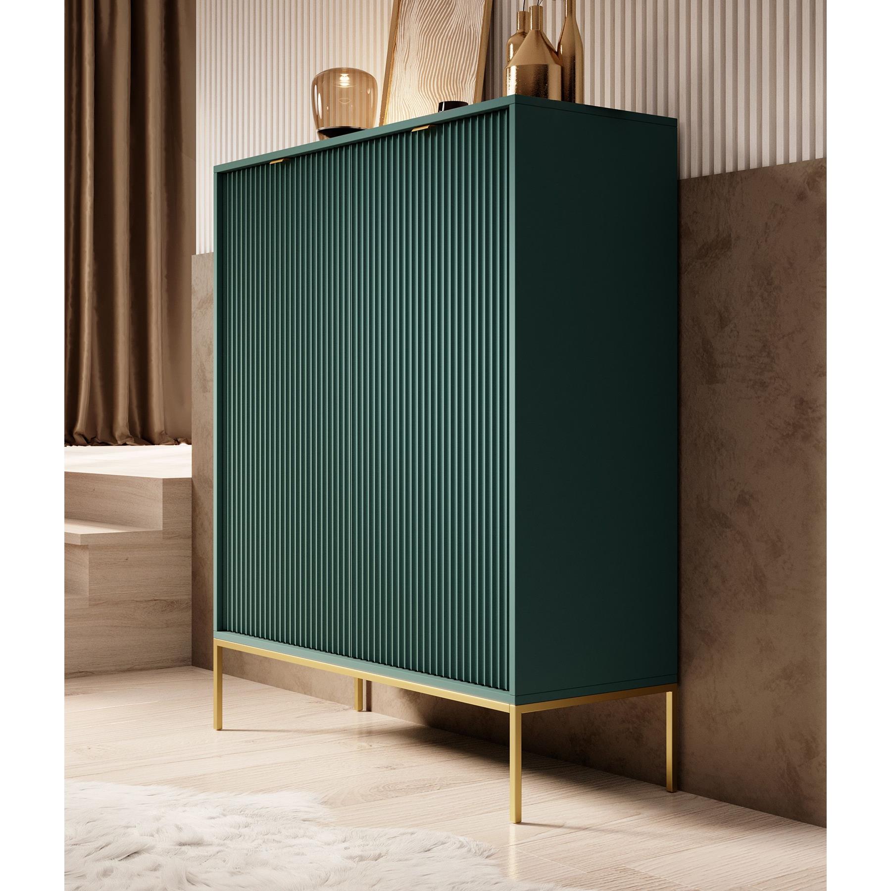 Meubella Dressoir Navil 2 - Groen - 104 cm - Hoog