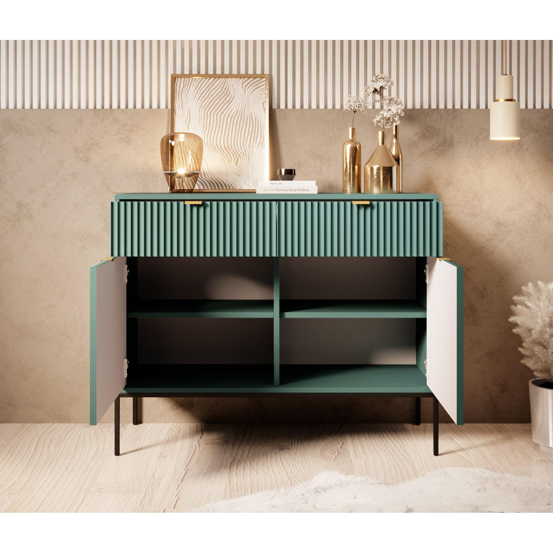 Meubella Dressoir Navil - Groen - 104 cm