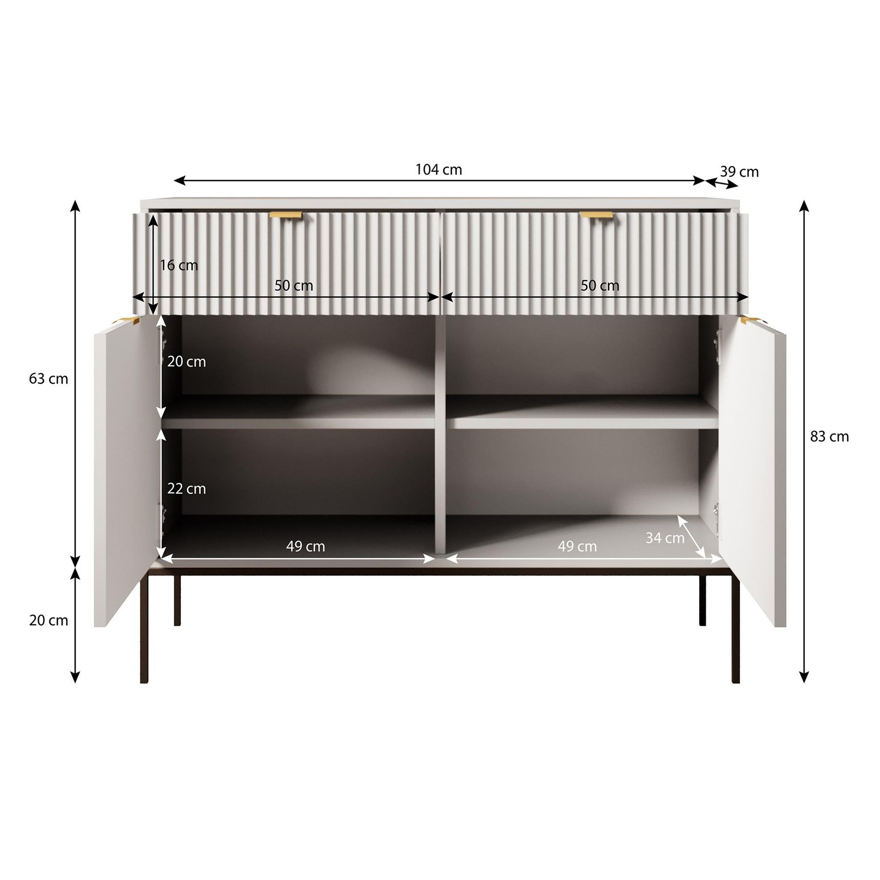 Meubella Dressoir Navil 2 - Groen - 104 cm