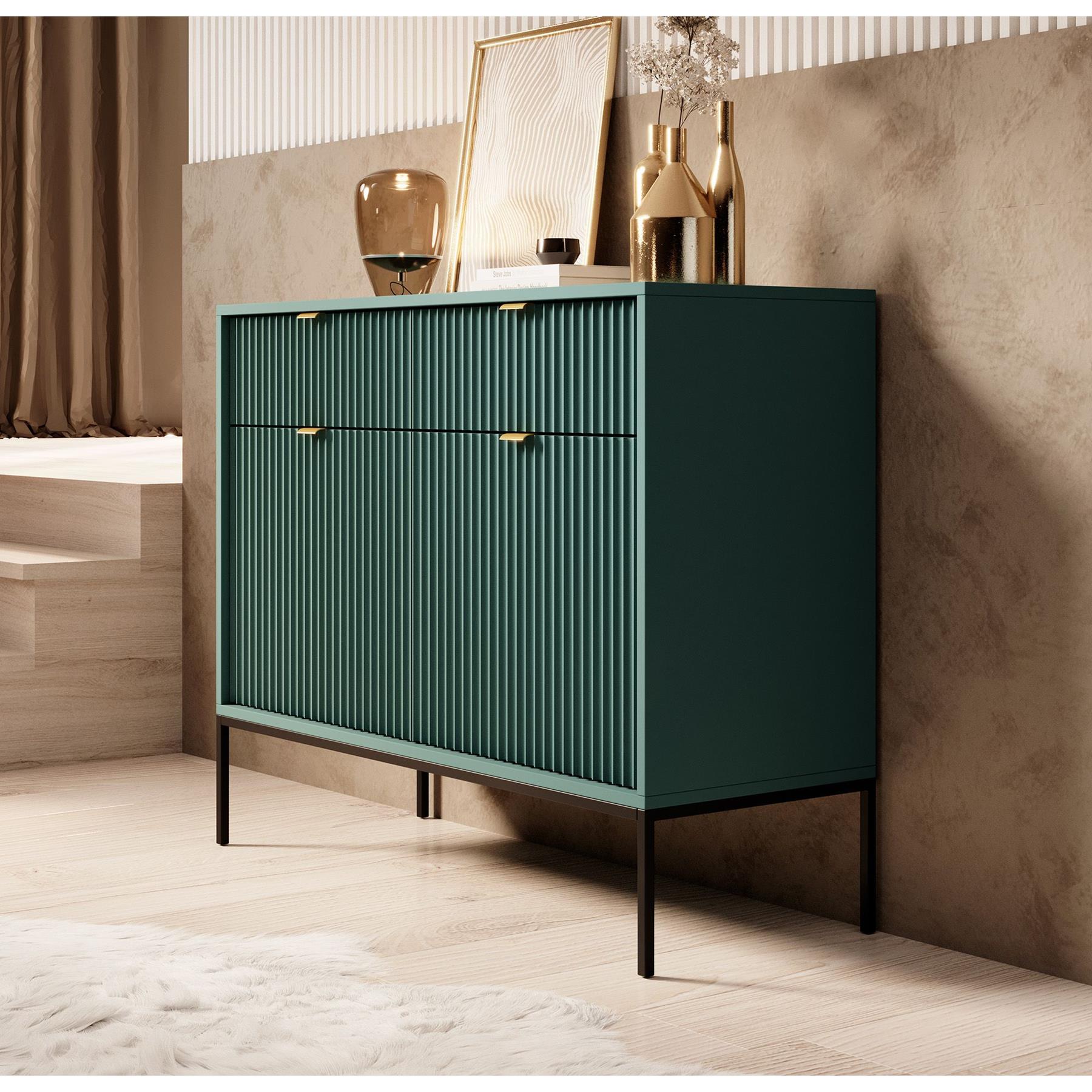 Meubella Dressoir Navil - Groen - 104 cm