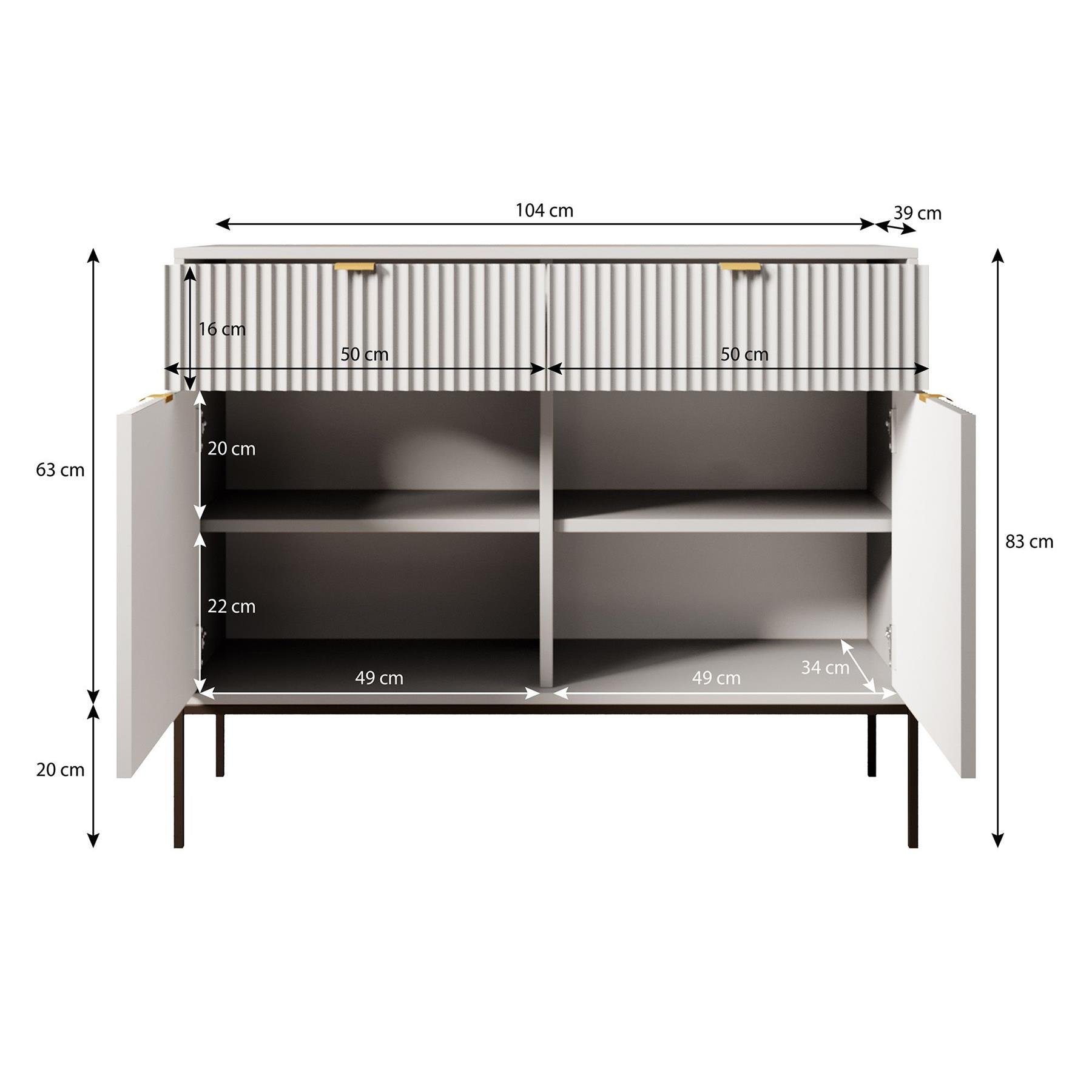 Meubella Dressoir Navil - Groen - 104 cm