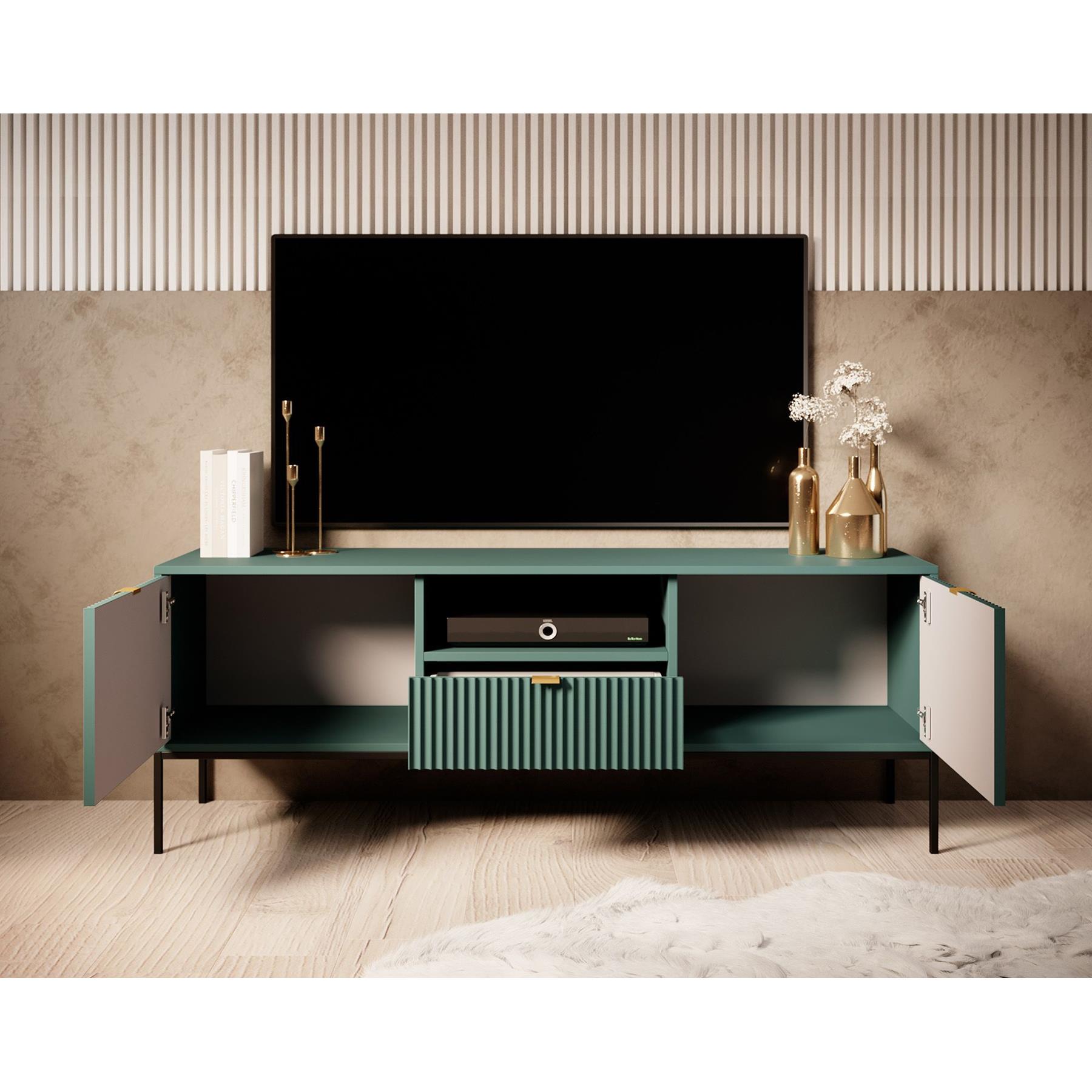 Meubella TV-Meubel Navil - Groen - 154 cm