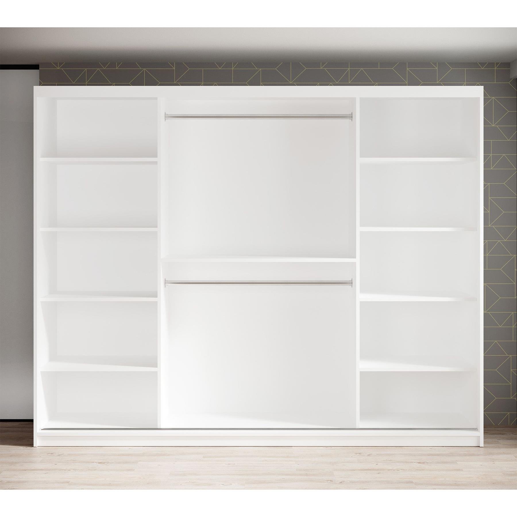 Meubella Kledingkast Marmer - Wit - 250 cm