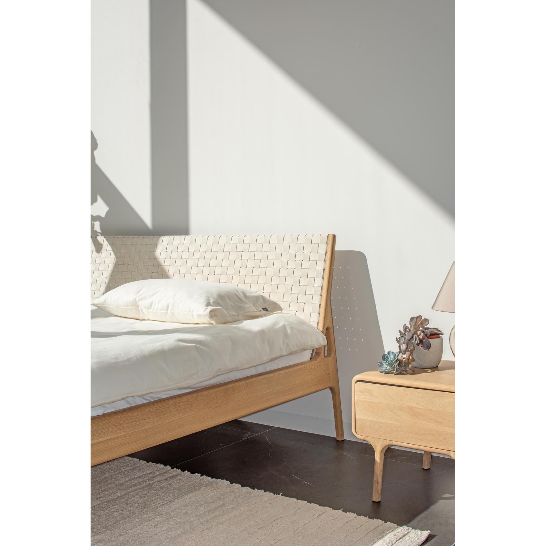 Gazzda Fawn bed 140x200 whitewash cotton webbing white