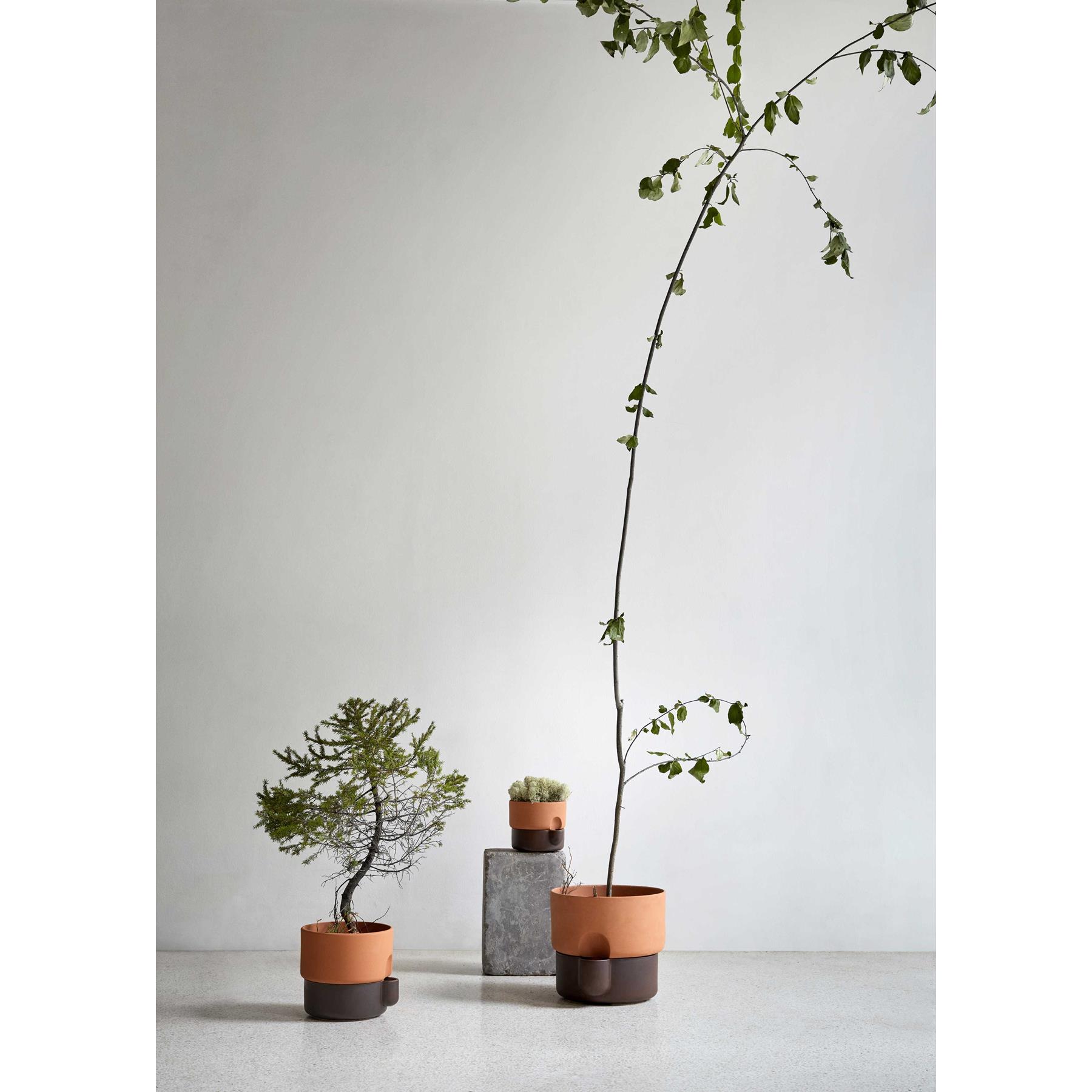 Northern Oasis plantenbak medium Ø20.5 donkerbruin|terracotta