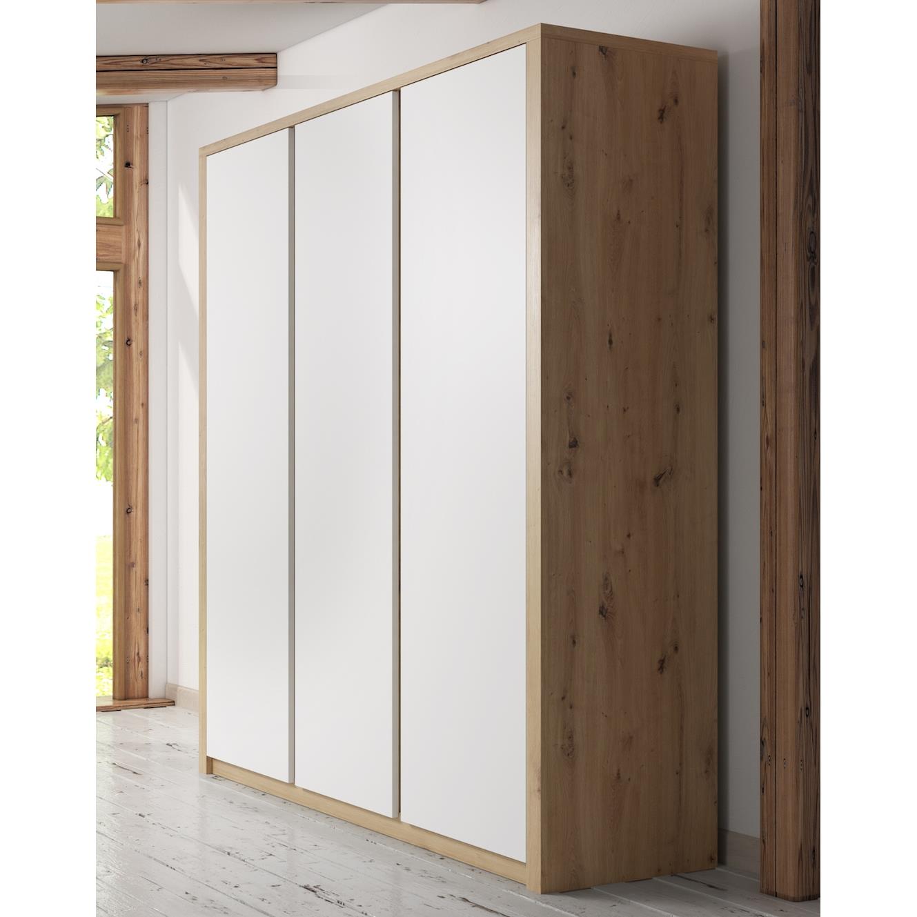 Meubella Kledingkast Melody - Wit - Eiken - 166 cm