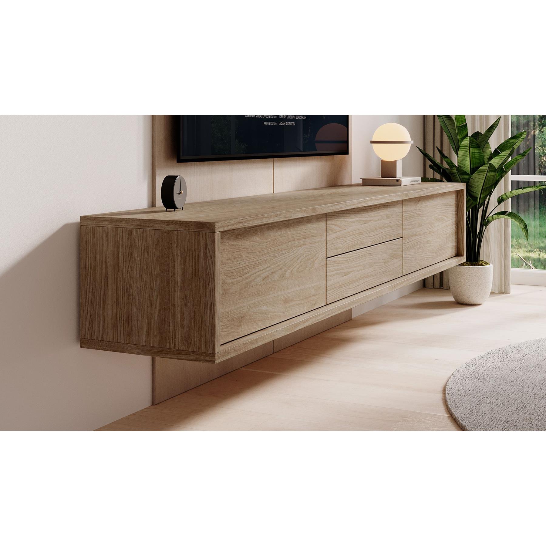 Meubella TV-Meubel Fortunato - Eiken - 180 cm - Met lades