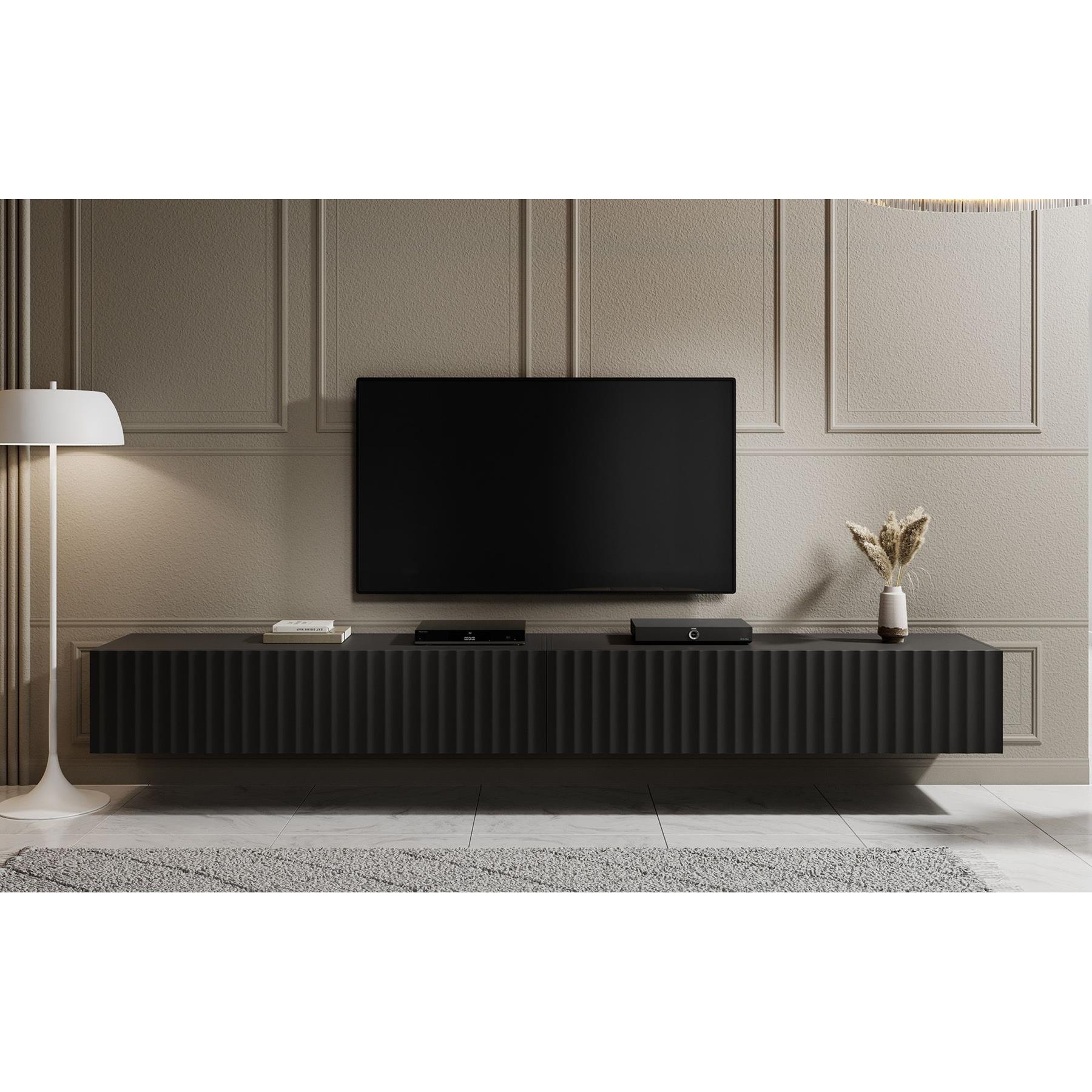 Meubella TV-Meubel William - Zwart - 300 cm