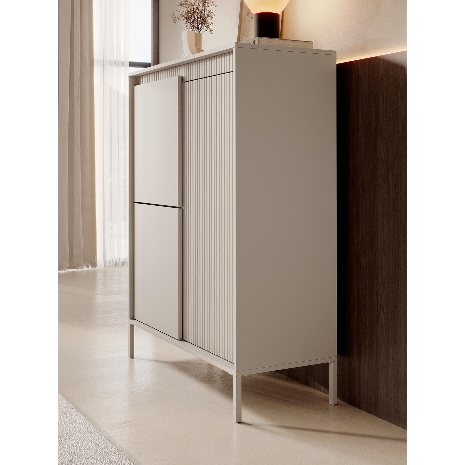 Meubella Dressoir Saran - Beige - Hoog - 104 cm