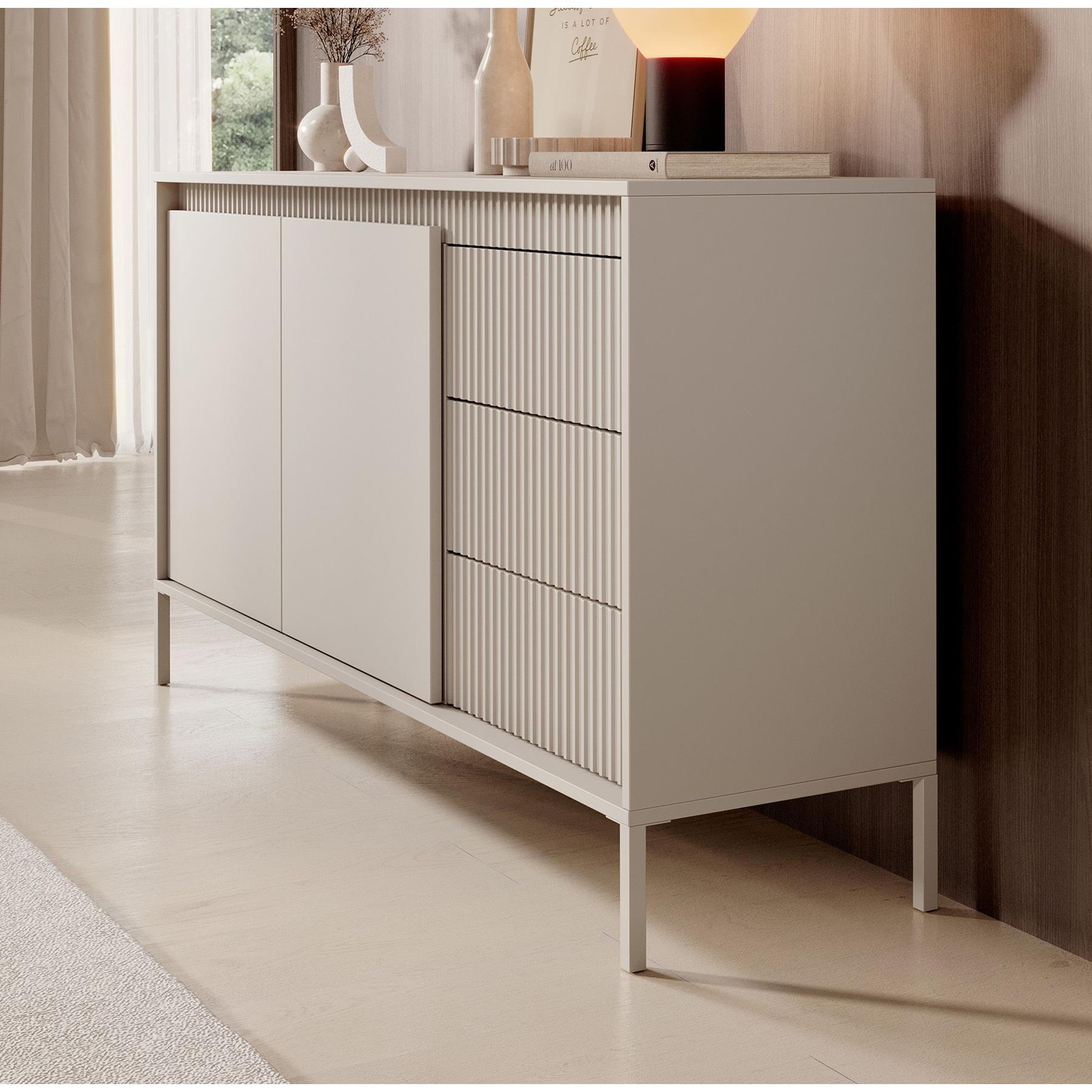 Meubella Dressoir Saran - Beige - 153 cm