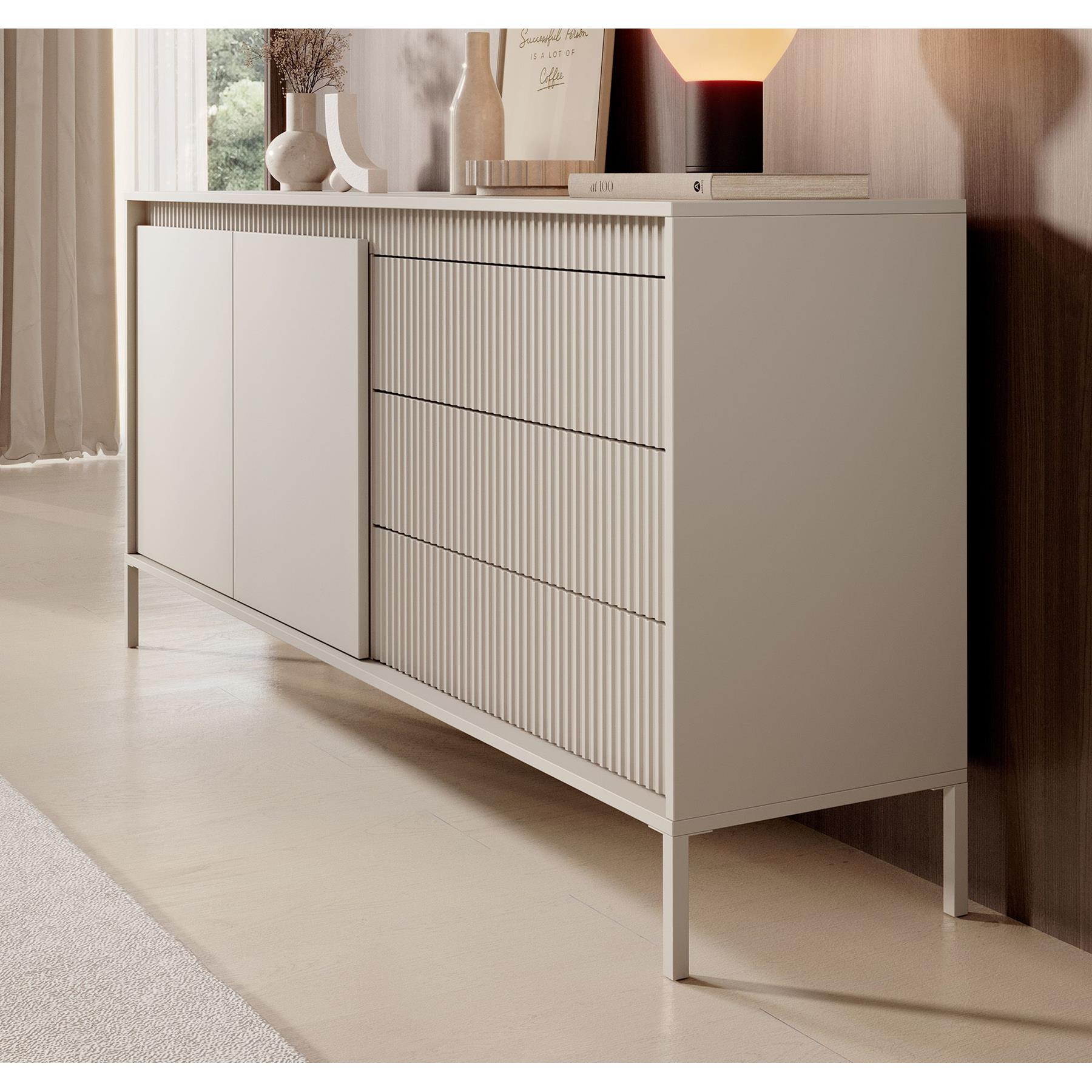 Meubella Dressoir Saran - Beige - 187 cm