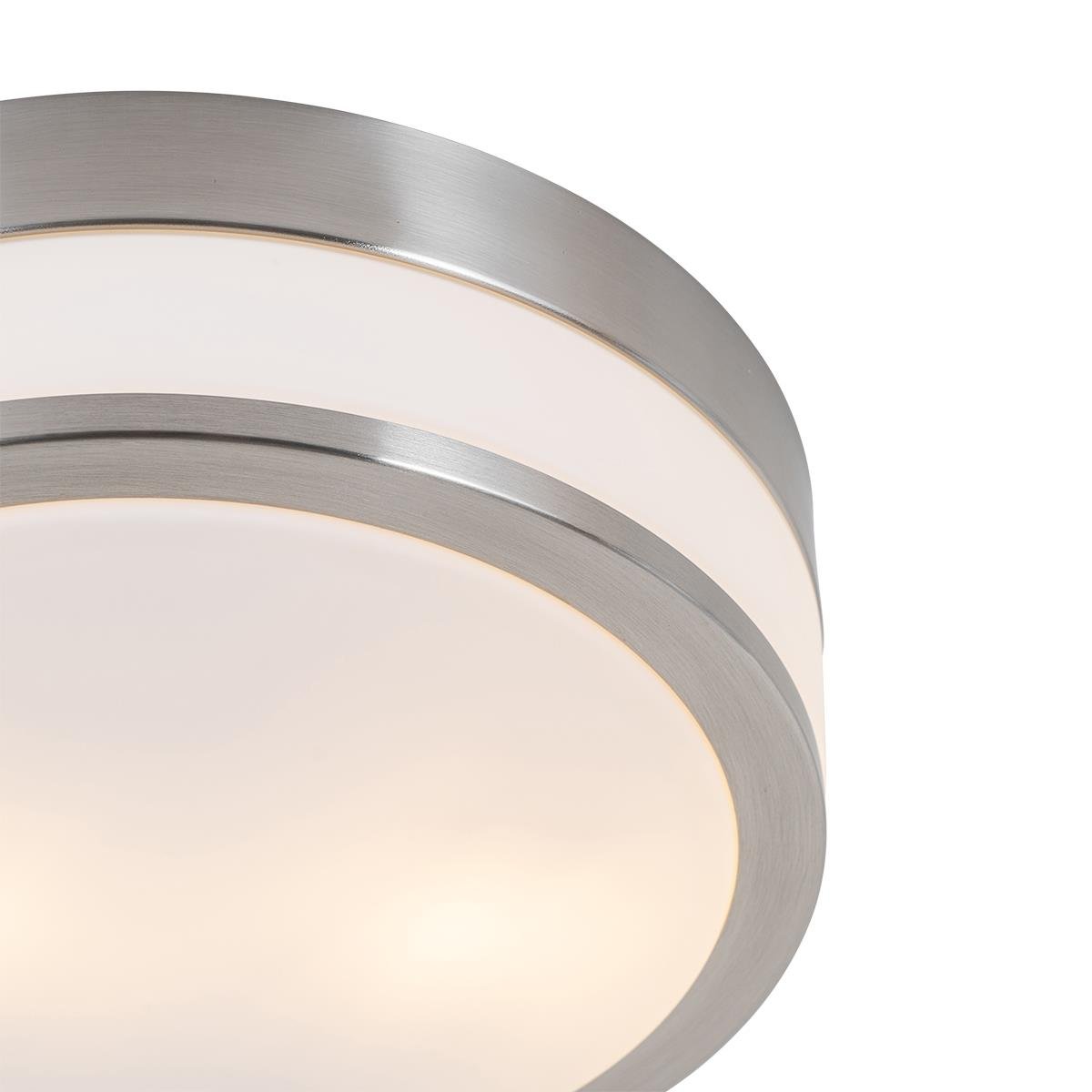 QAZQA Moderne plafondlamp staal 28 cm IP44  - Flavi